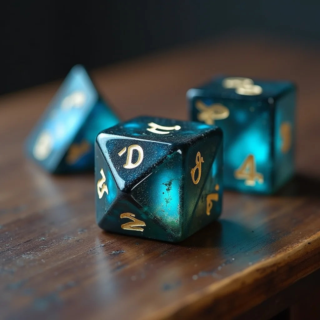 Labradorite Gemstone DND Dice - Labradorite Gemstone DND Dice Color Clarity Roll Tabletop