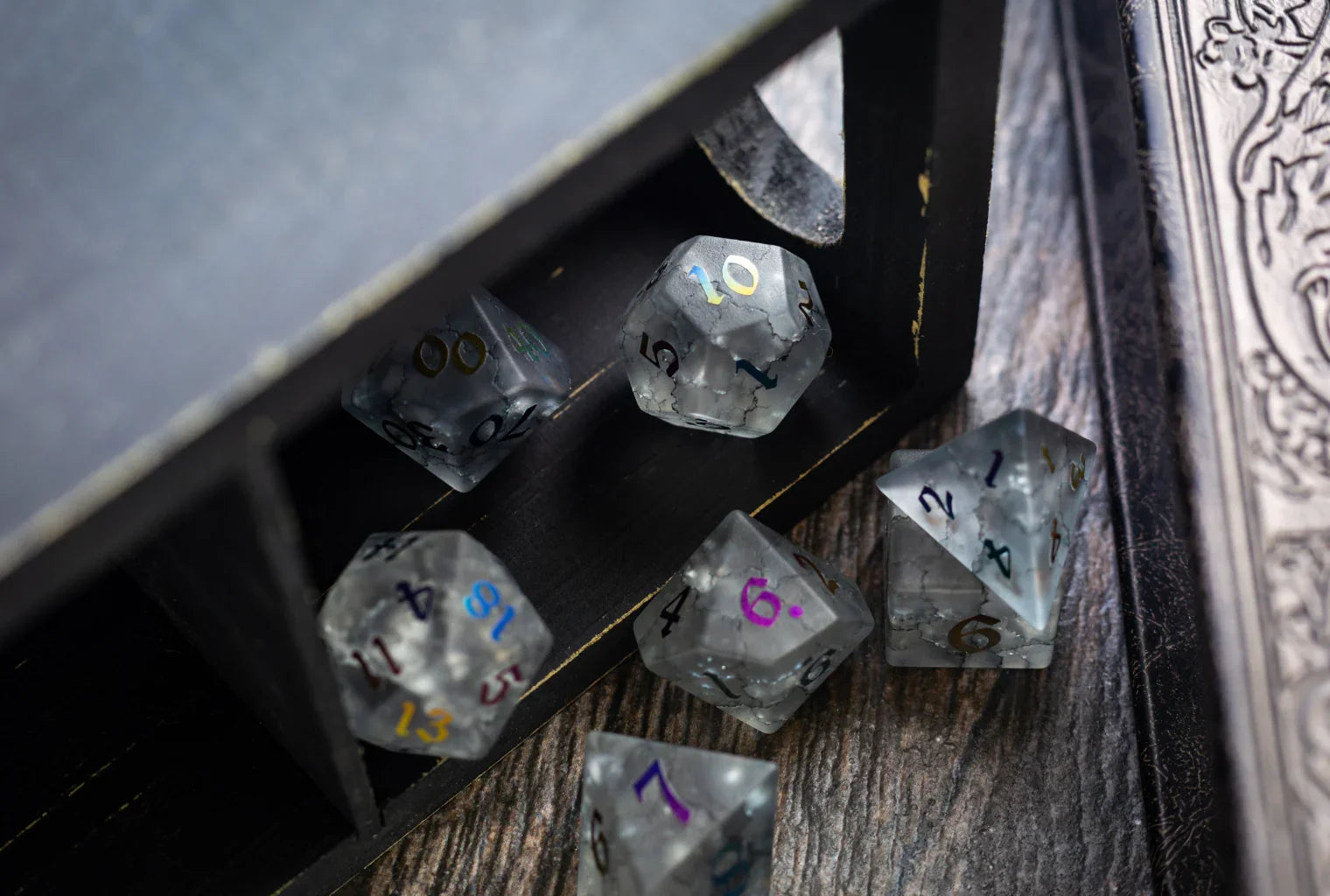 Cracked Glass Dice Set Bold Style and True Roll Quality