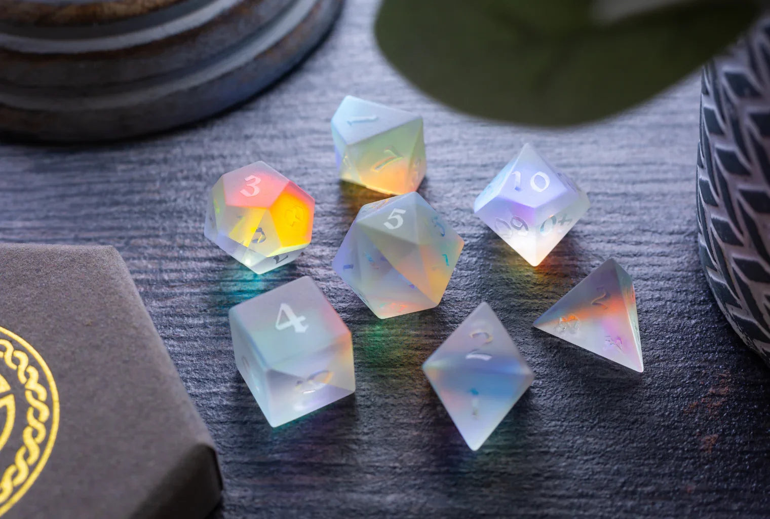 Dichroic Glass Dice - Dichroic Glass Dice: Iridescent Gems for Your RPG