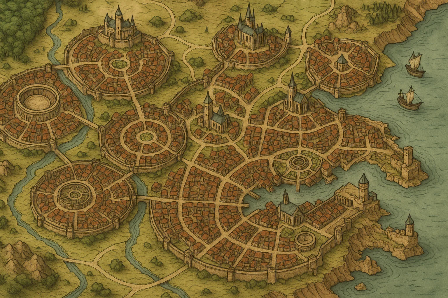 Fantasy City Map Pack - Fantasy City Map Pack Ideas for Districts and Stories