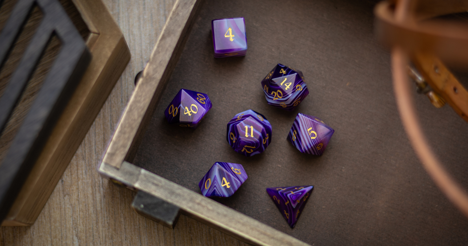 Unique Gemstone Dice Collection - Gemstone Dice for a Unique RPG Collection That Shines