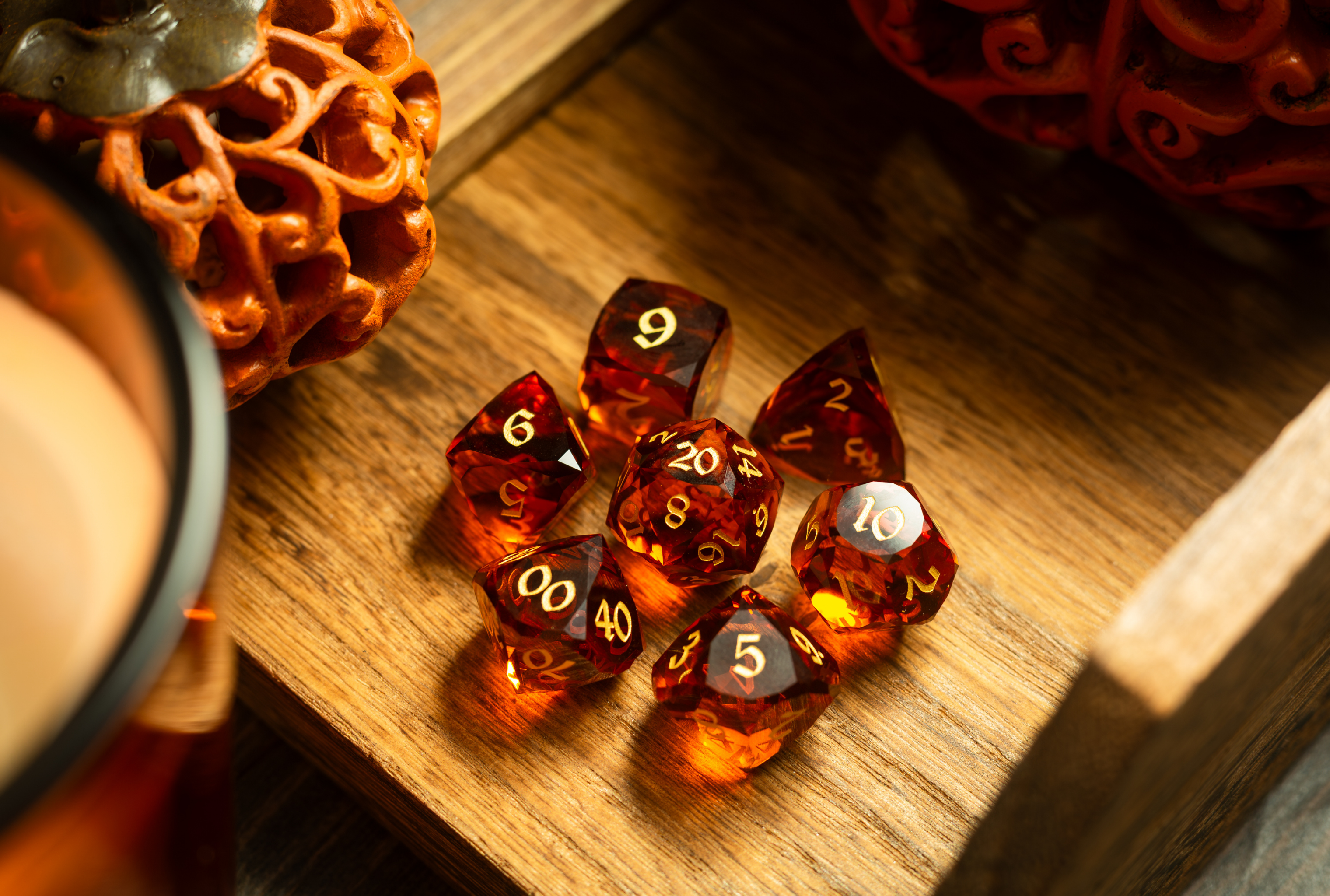 Gemstone Polyhedral Dice - Gemstone Polyhedral Dice Color Clarity and True Rolls