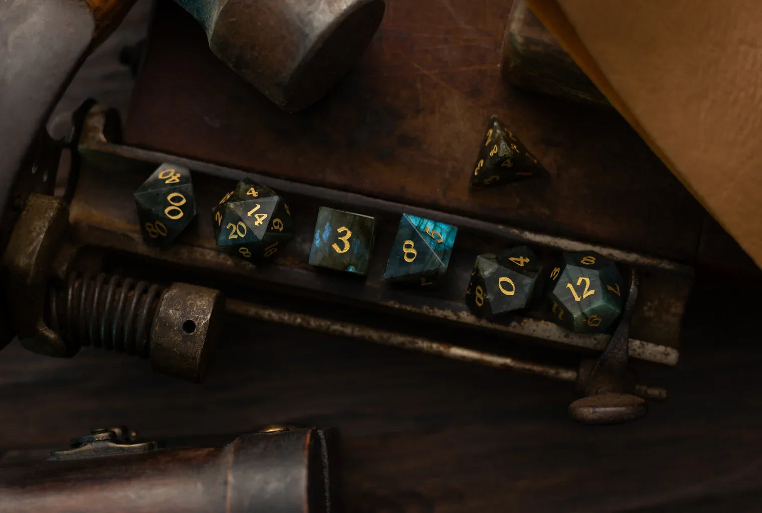 Labradorite Dice Set - Labradorite Dice Set Brilliance Craftsmanship and Play