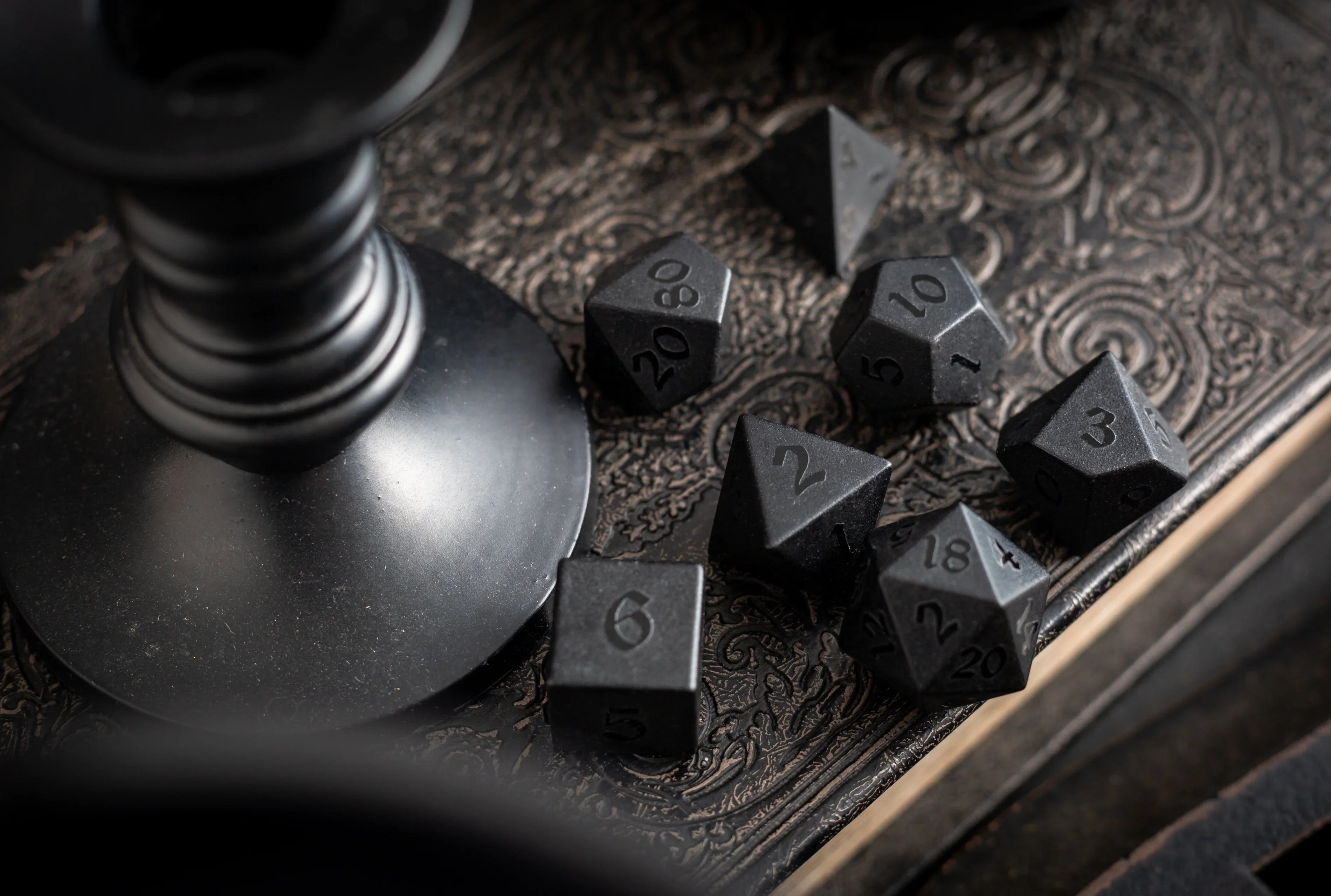 Obsidian Dice Set - Obsidian Dice Set Shaped by Volcanic Origins and Craft