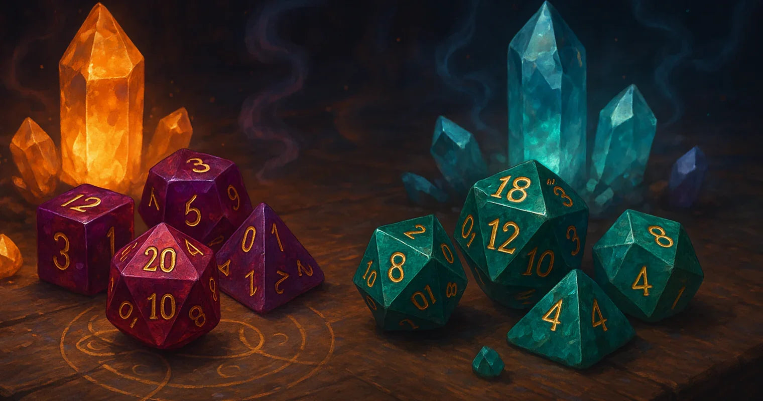 Resin Dice vs. Gemstone Dice: How to Choose the Right Material