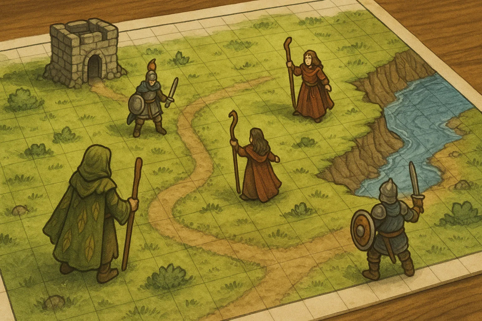 Dry Erase Grid Map For Role-playing - Sharper Encounters with a Dry Erase Grid Map for Roleplaying