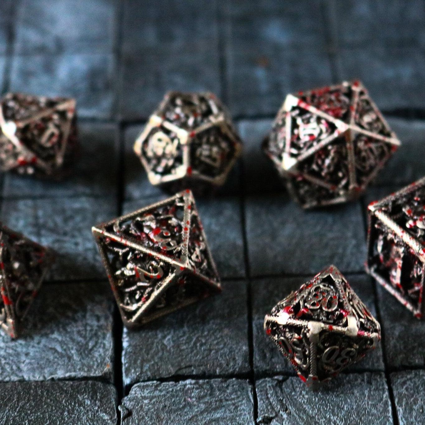 Bloody Medusa Hollow Metal DND Dice Set