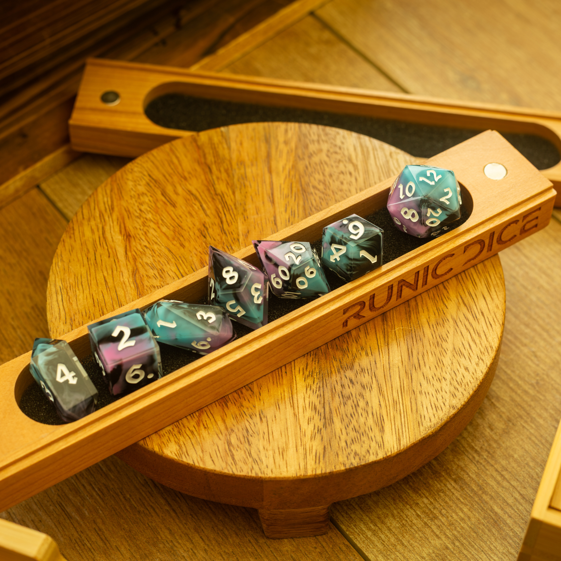 Cherry Wood DnD Dice Storage Box