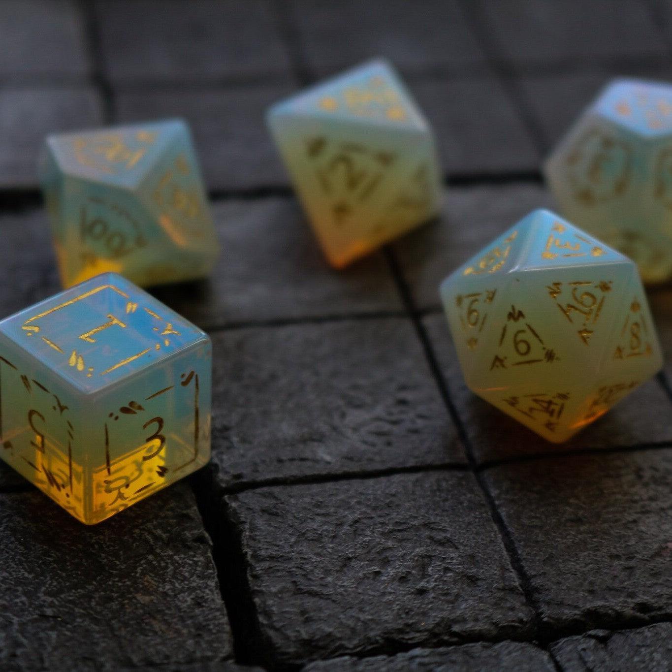 Dragon Shield Opalite Gemstone DND Dice Set