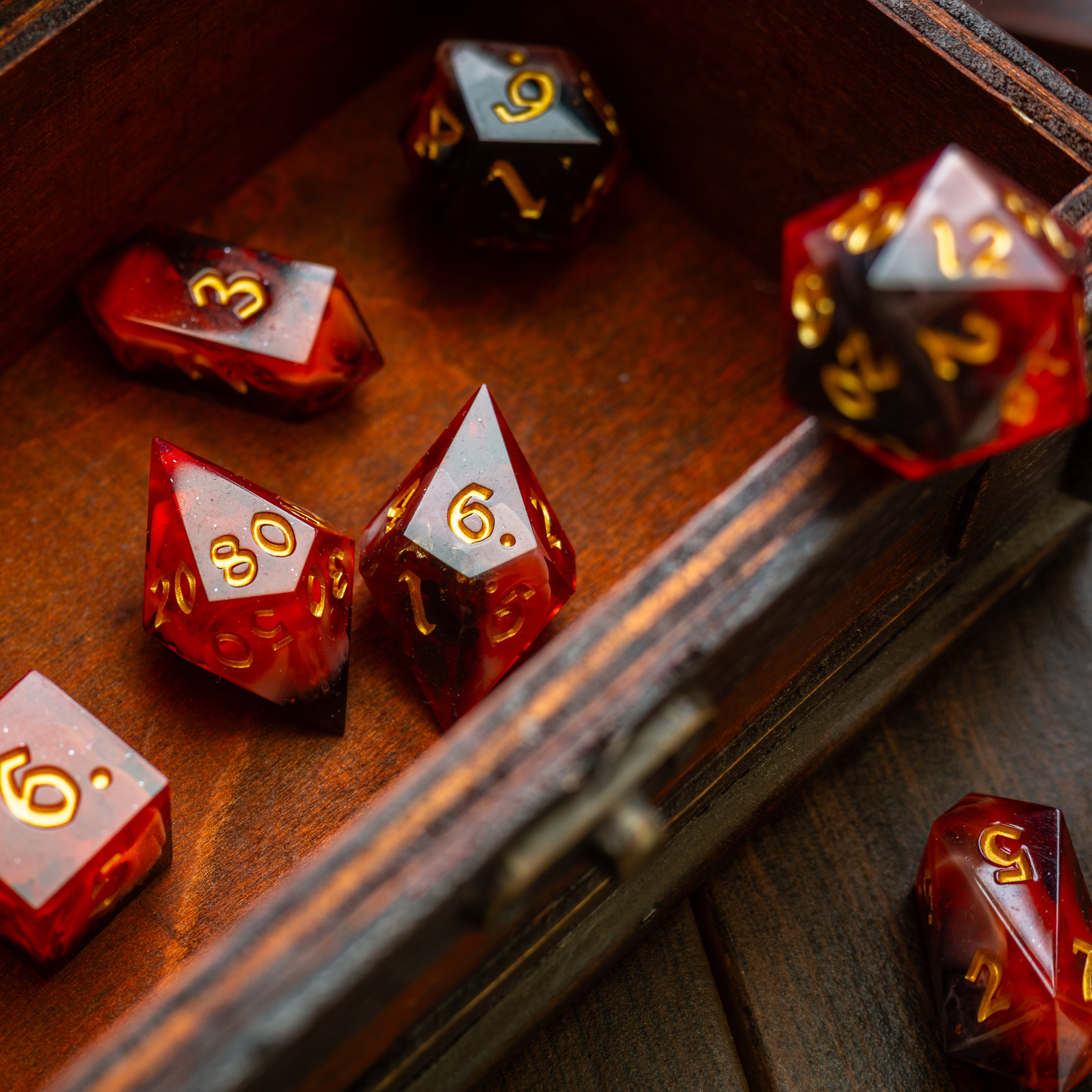 Emberflare Handmade Resin DND Dice Set