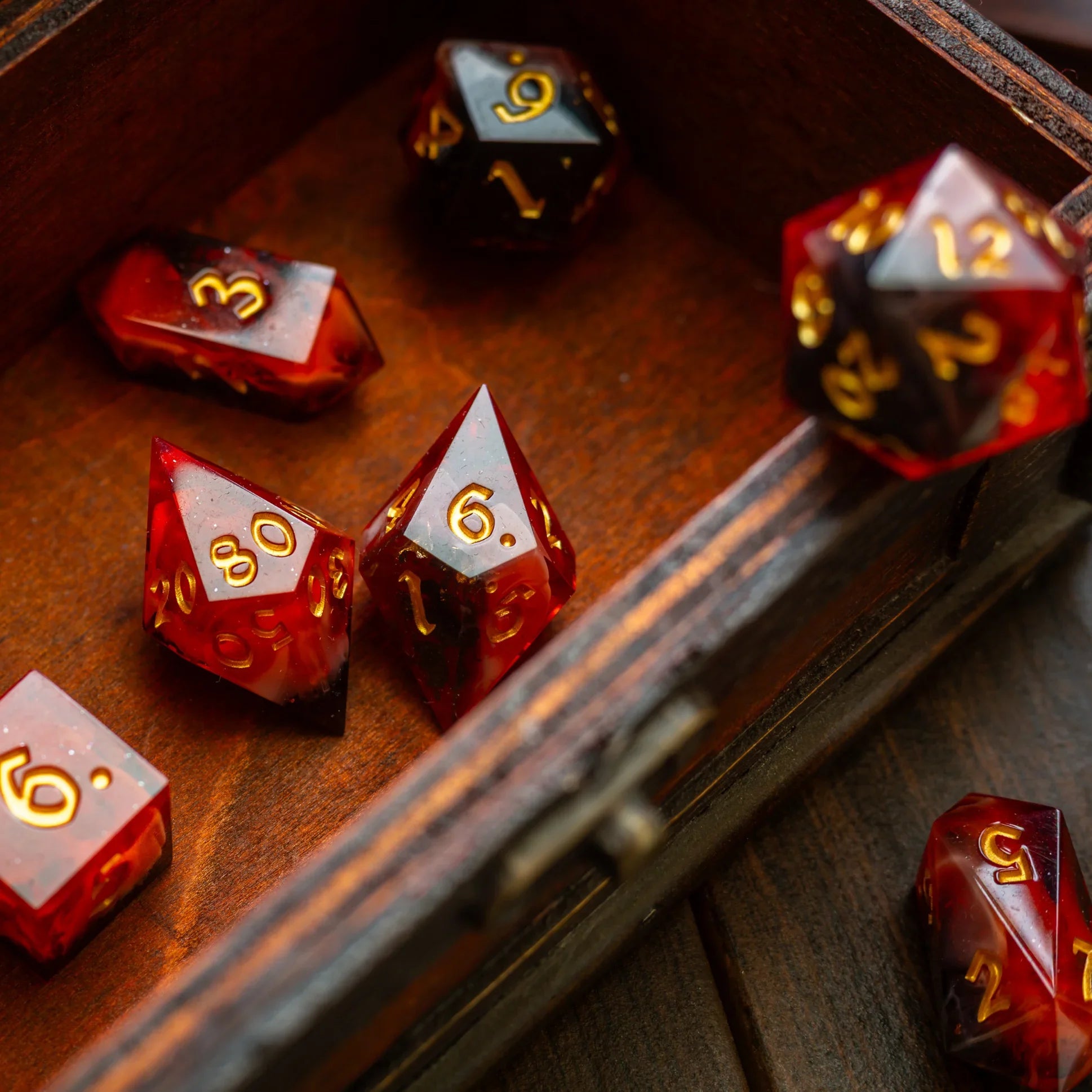 Emberflare Handmade Resin DND Dice Set