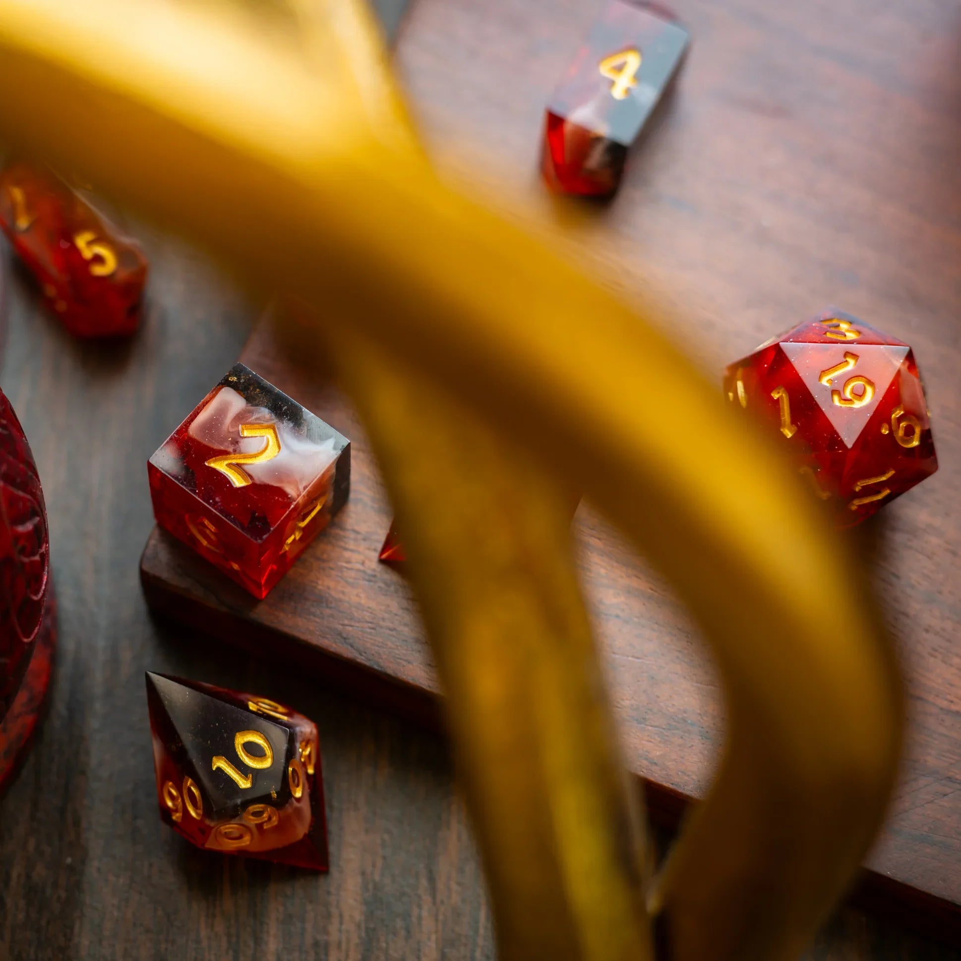 Emberflare Handmade Resin DND Dice Set