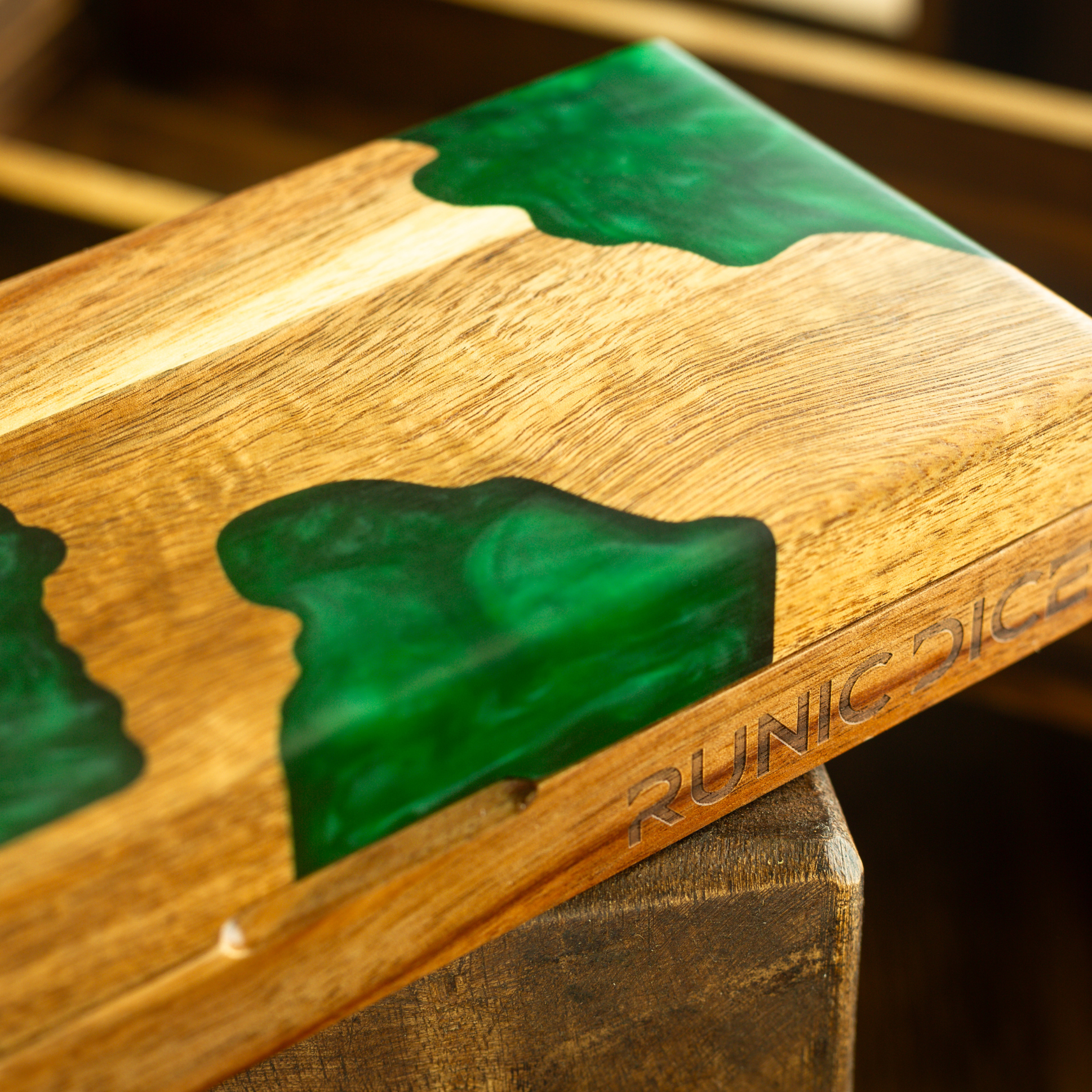 Emerald Grove Wooden Dice Storage Box