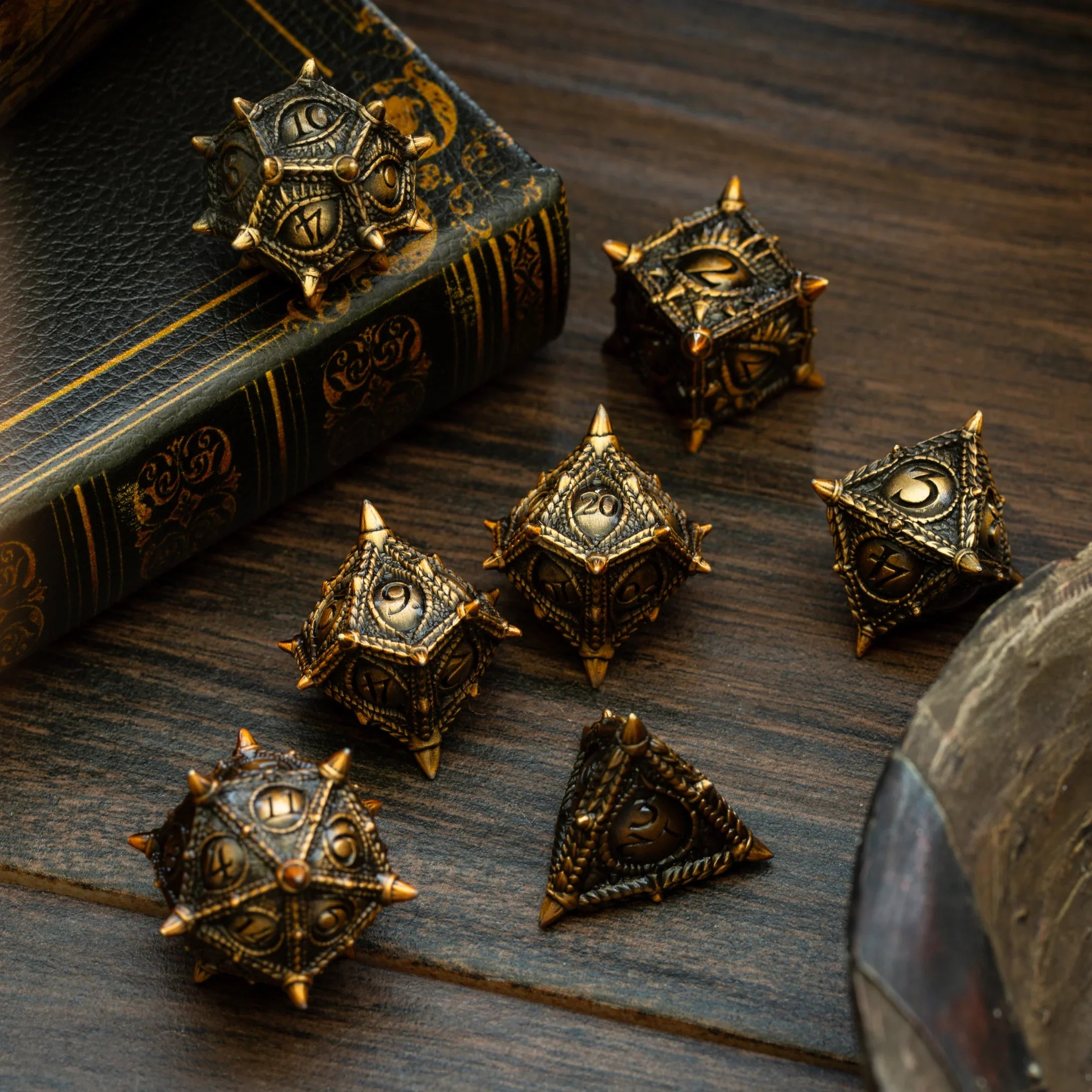 Everwatch Bronze Hollow Metal DND Dice Set