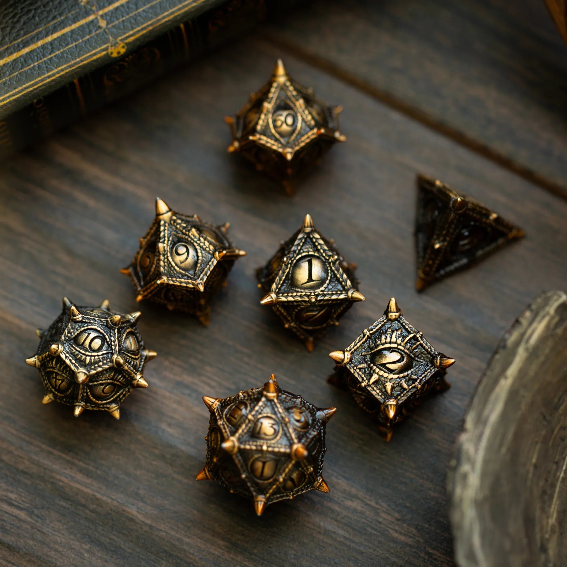 Everwatch Bronze Hollow Metal DND Dice Set