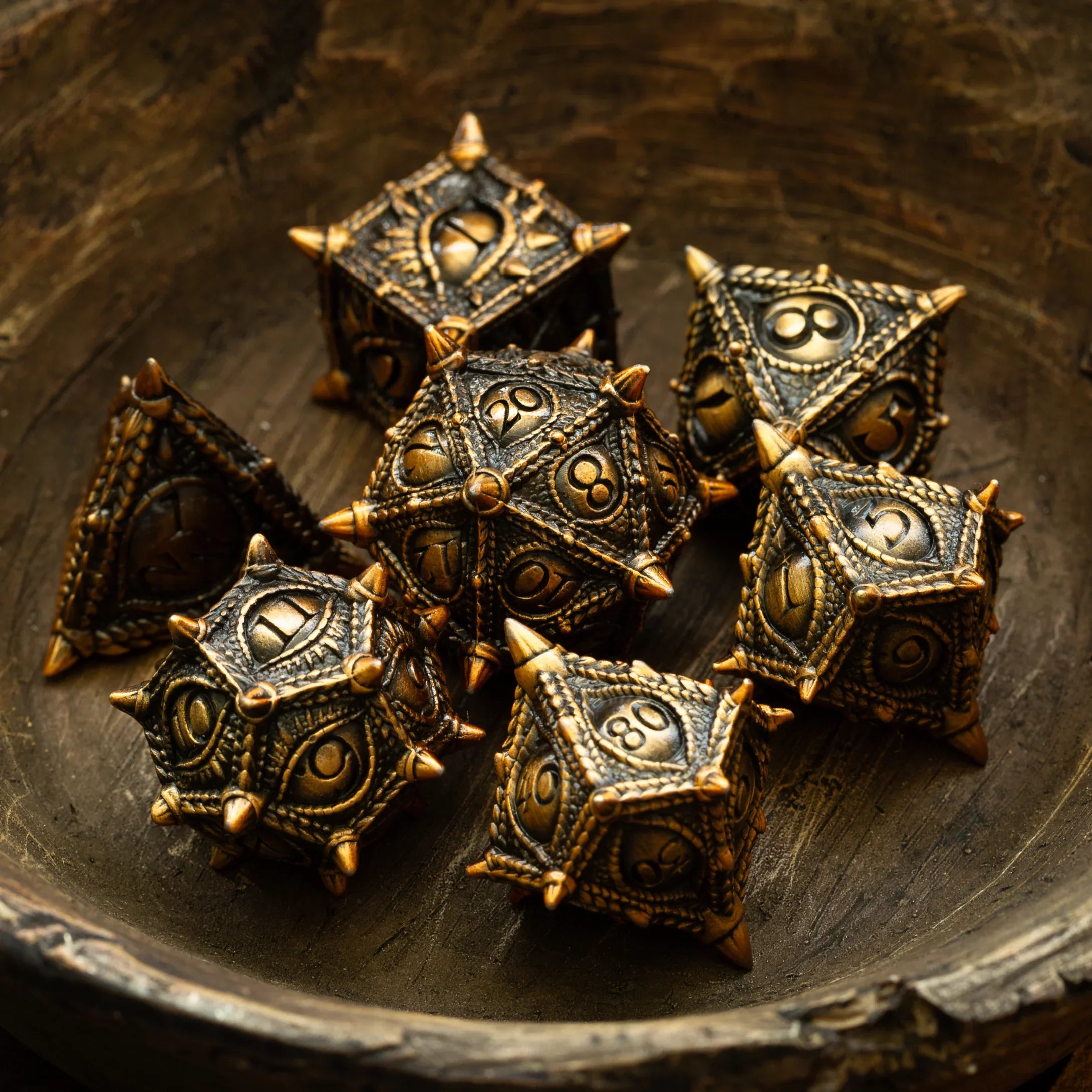 Everwatch Bronze Hollow Metal DND Dice Set