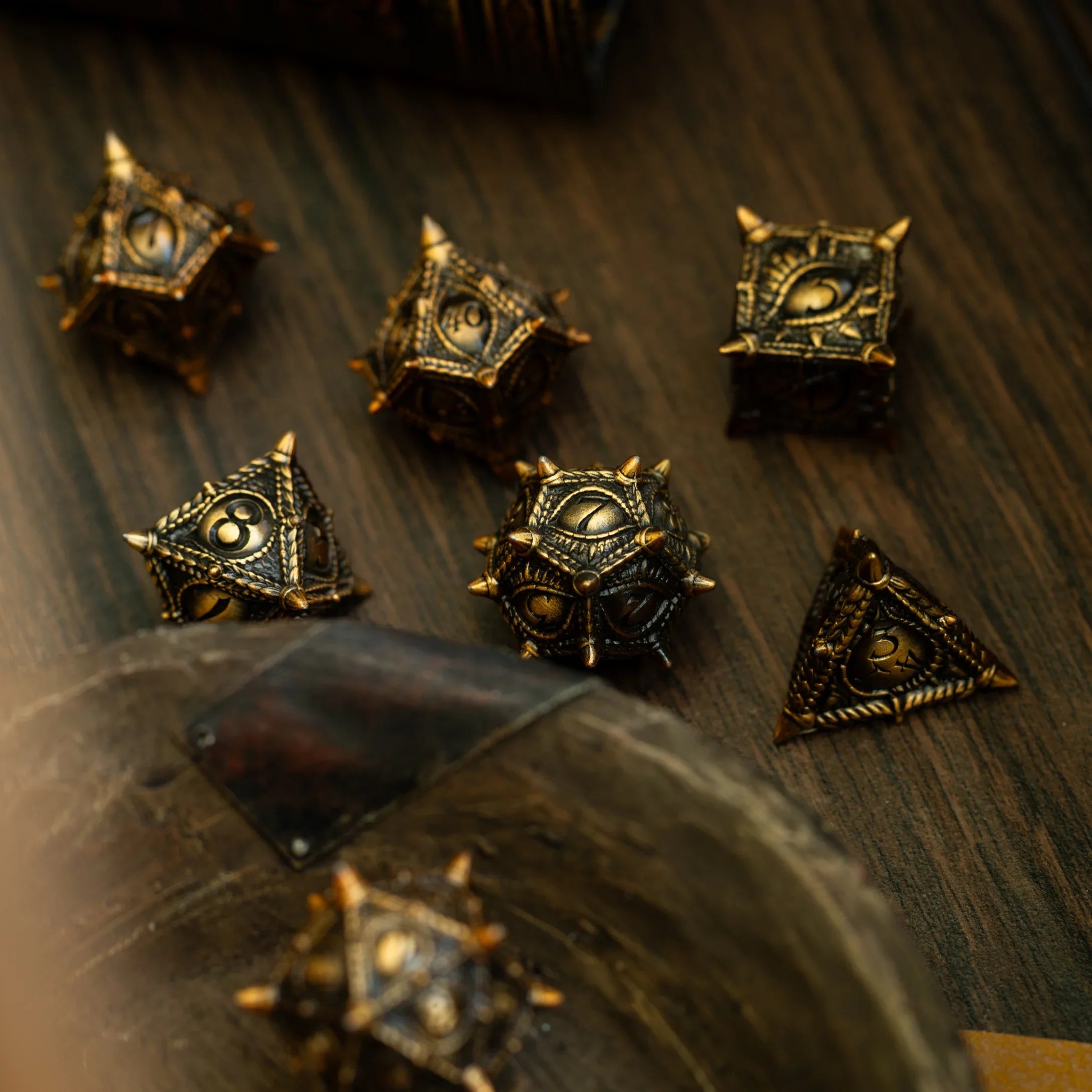 Everwatch Bronze Hollow Metal DND Dice Set