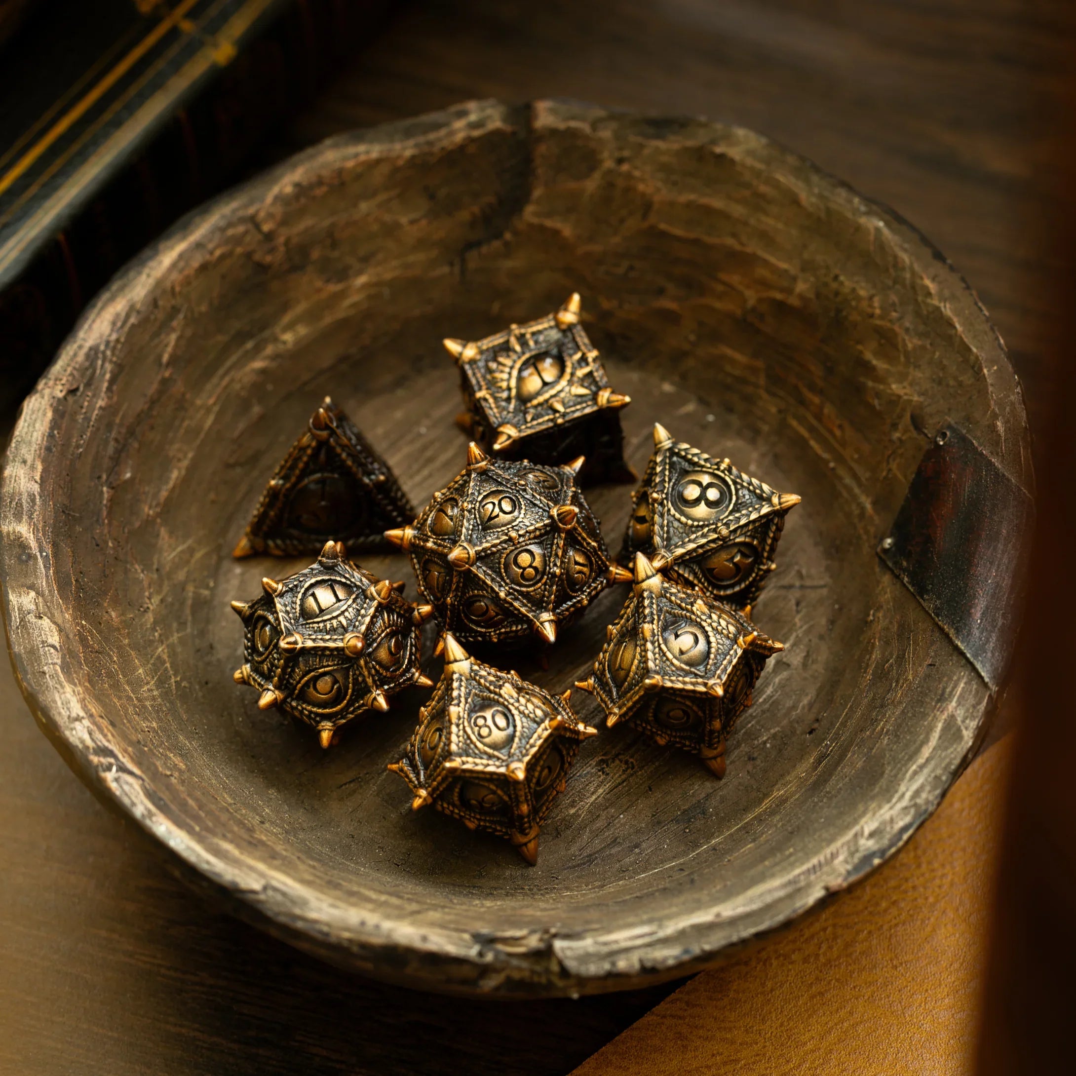 Everwatch Bronze Hollow Metal DND Dice Set