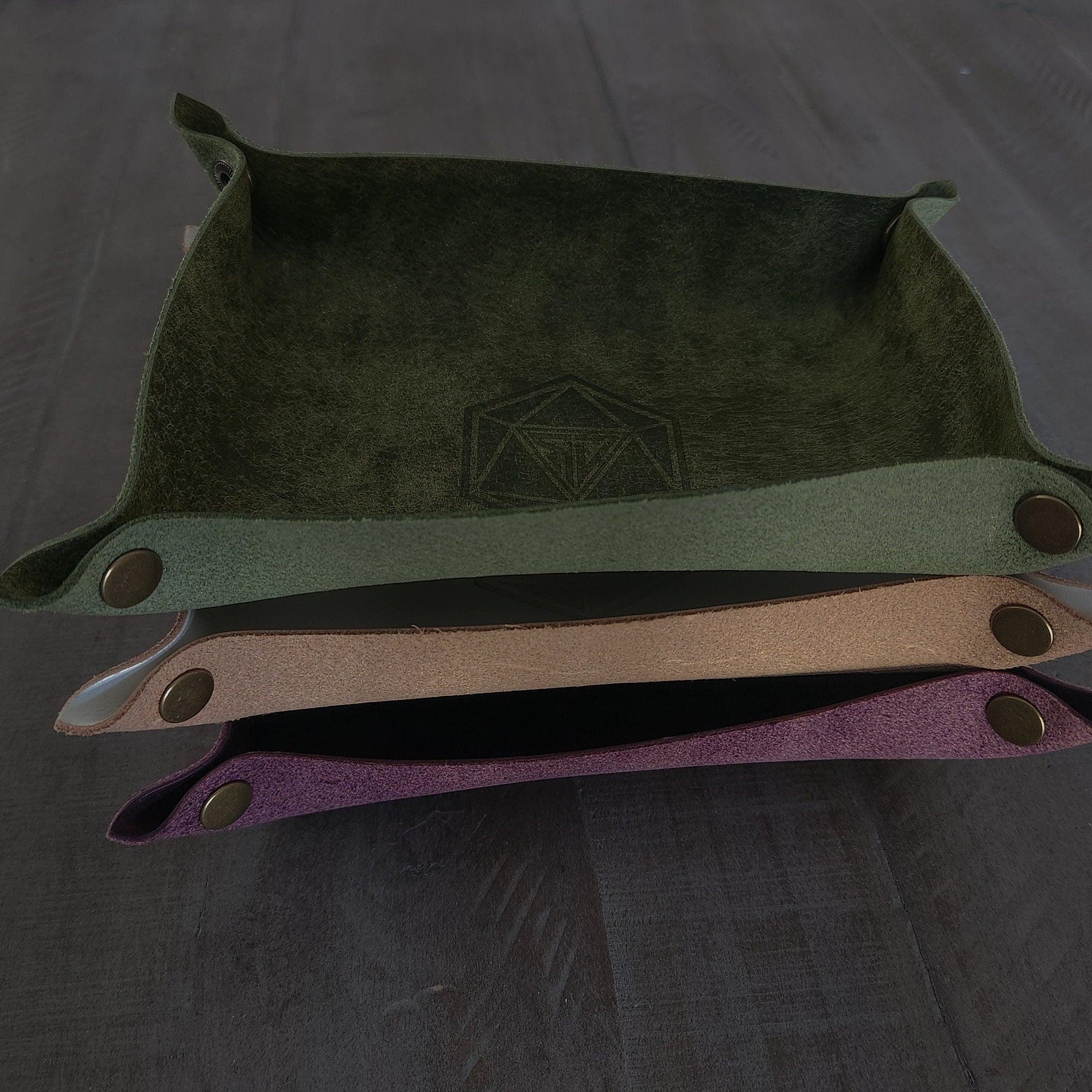 Hand Made Italian Purple Pueblo Leather DND Dice Tray