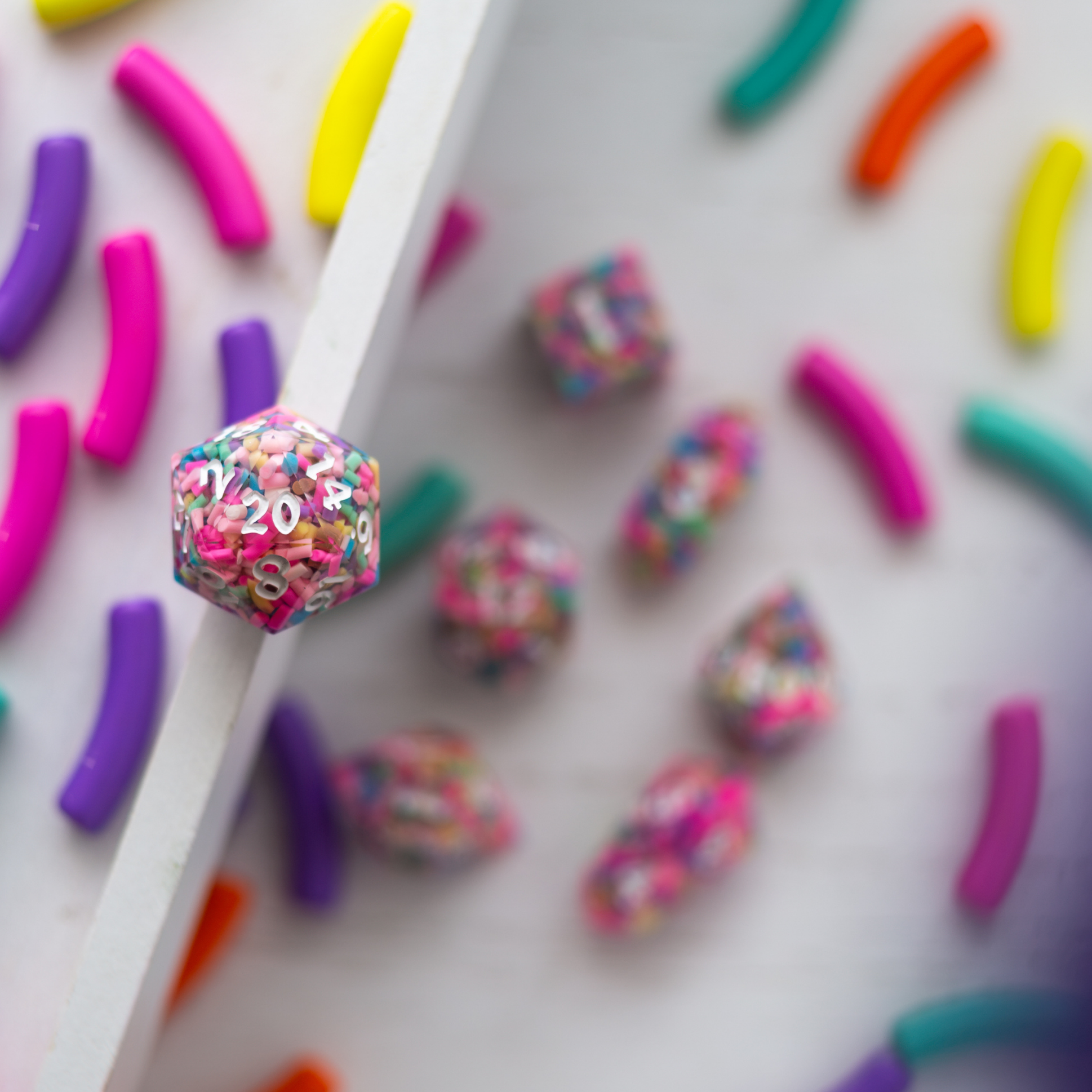 Sugar Rush Handmade Resin DND Dice Set