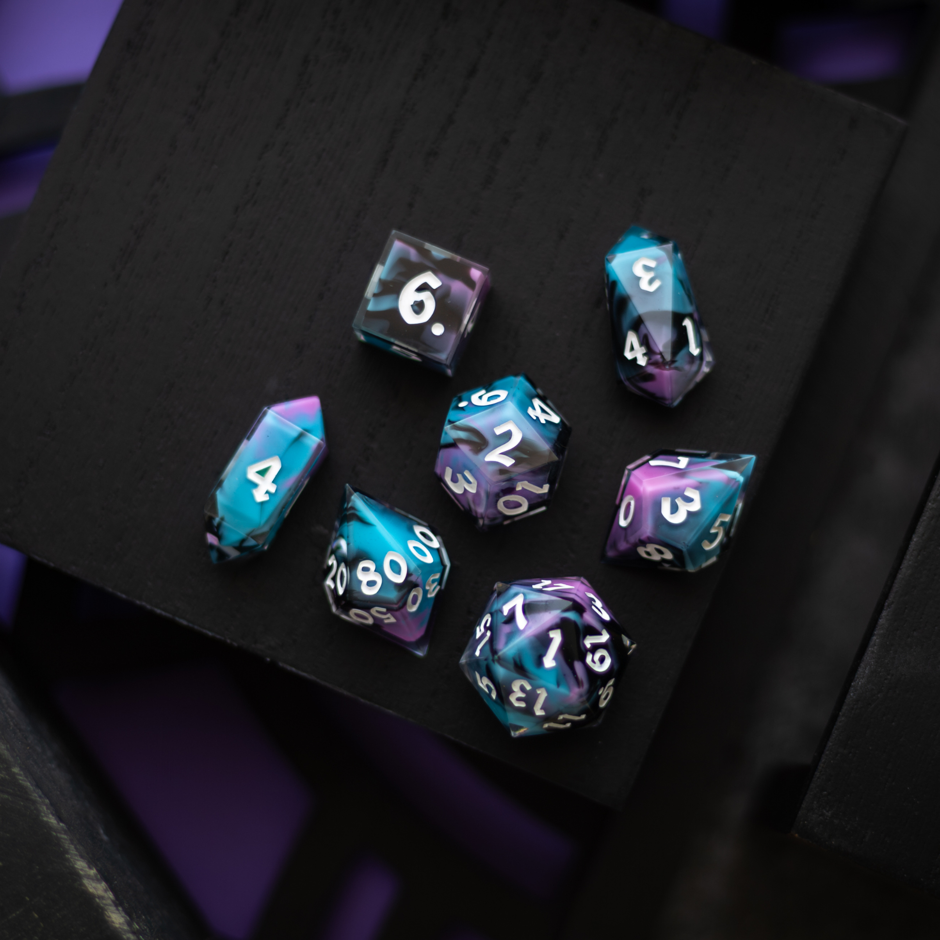 Dark Dream Handmade Resin DND Dice Set