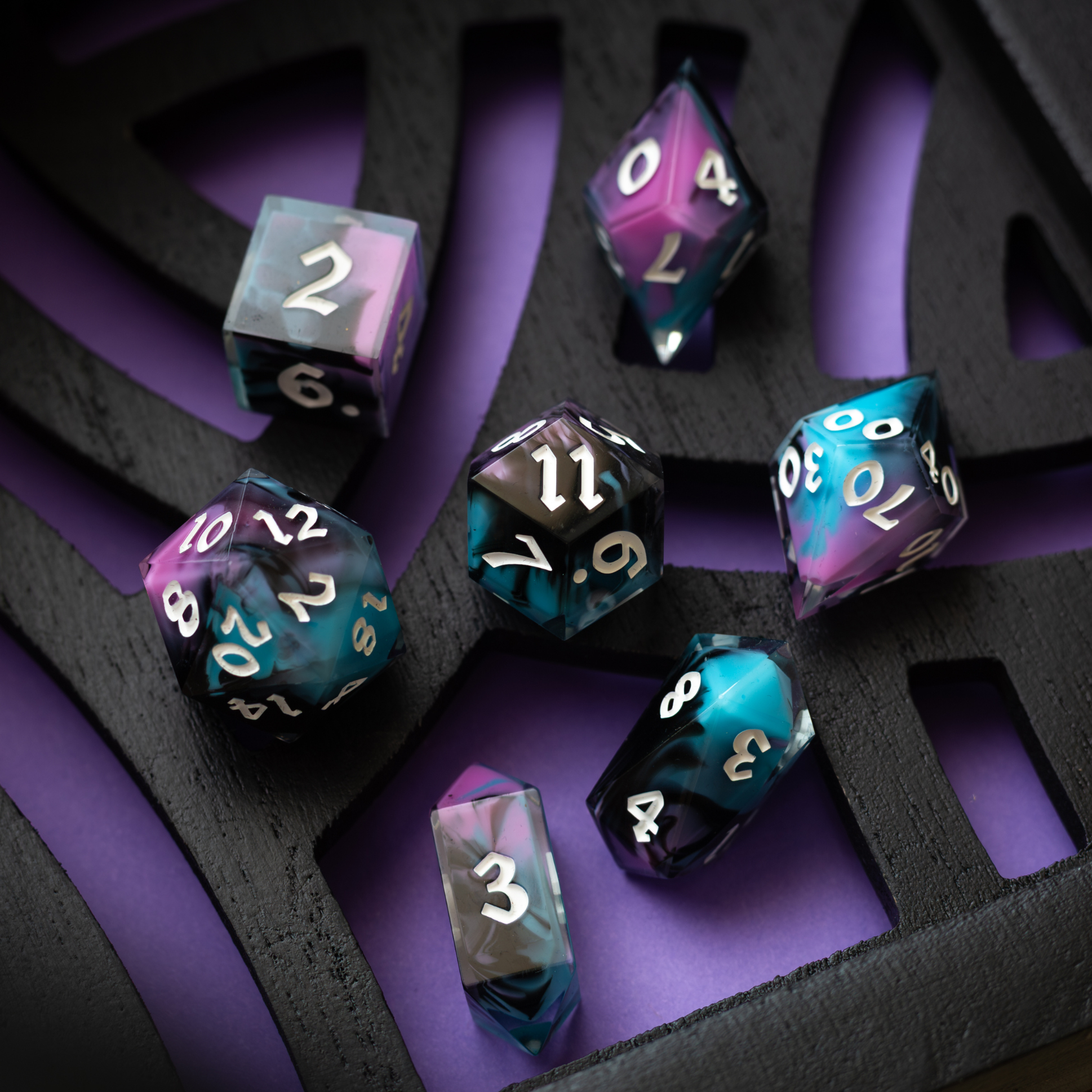 Dark Dream Handmade Resin DND Dice Set