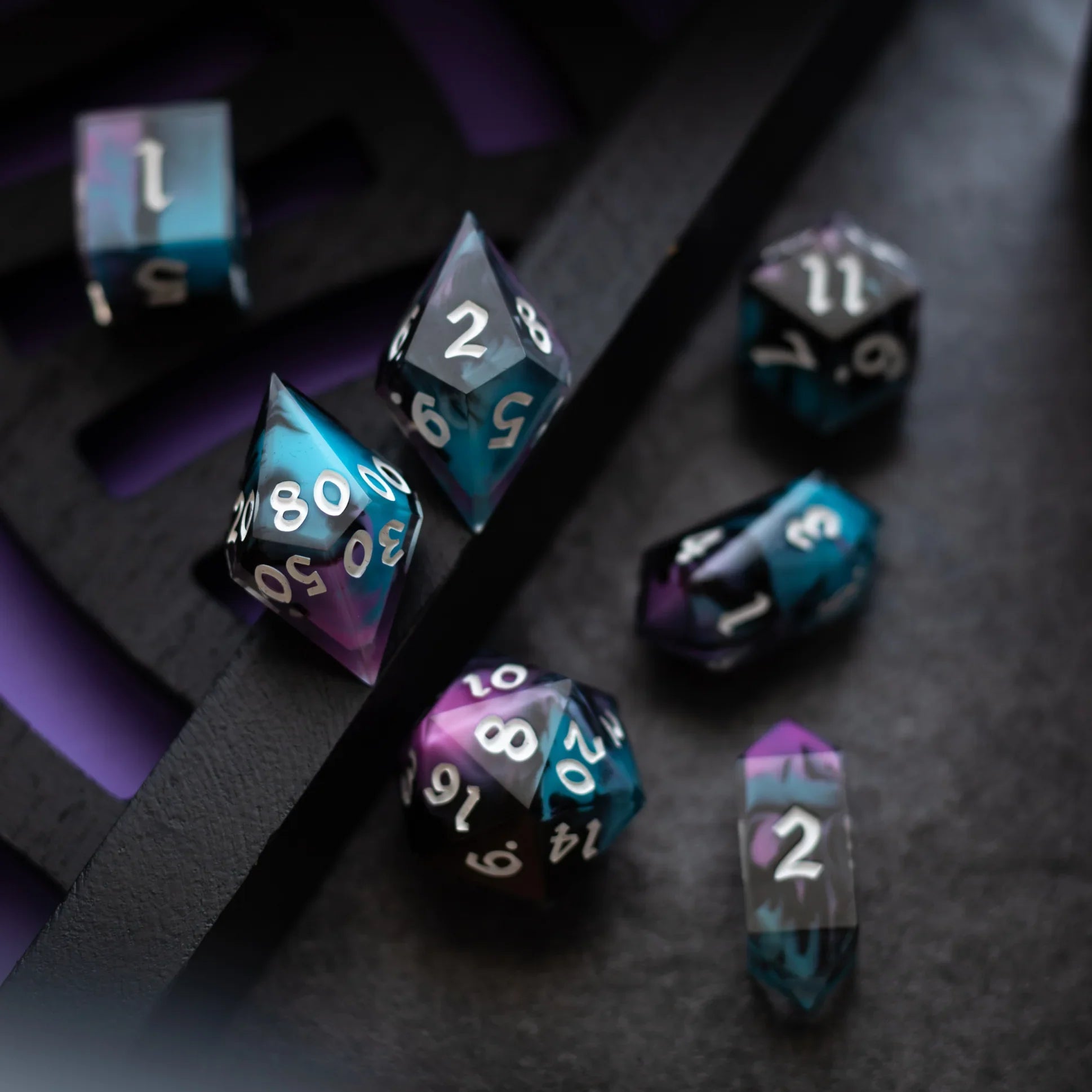 Dark Dream Handmade Resin DND Dice Set