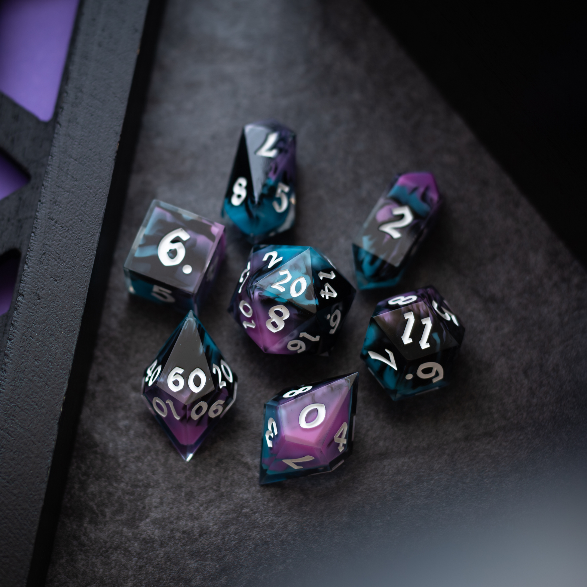 Dark Dream Handmade Resin DND Dice Set