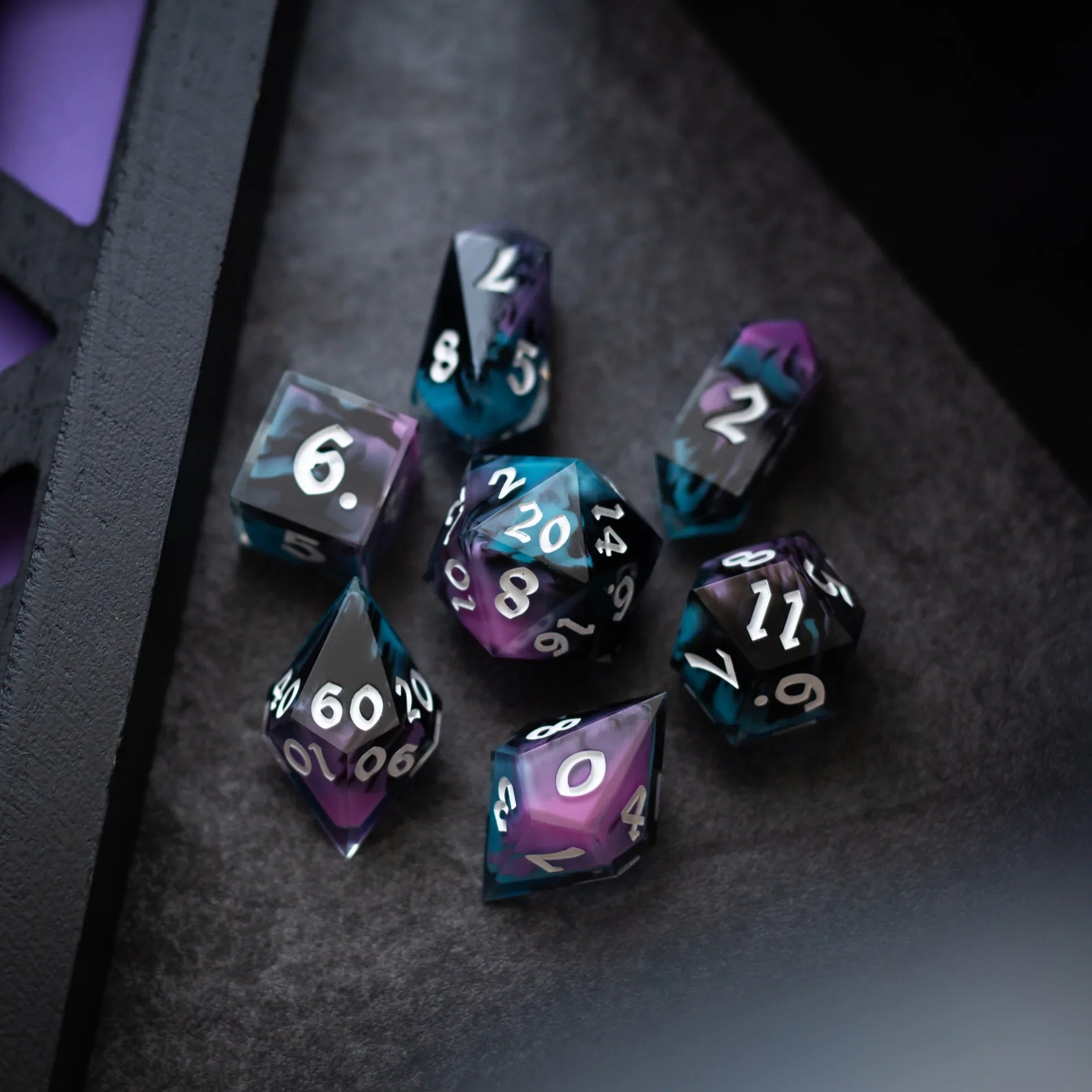 Dark Dream Handmade Resin DND Dice Set