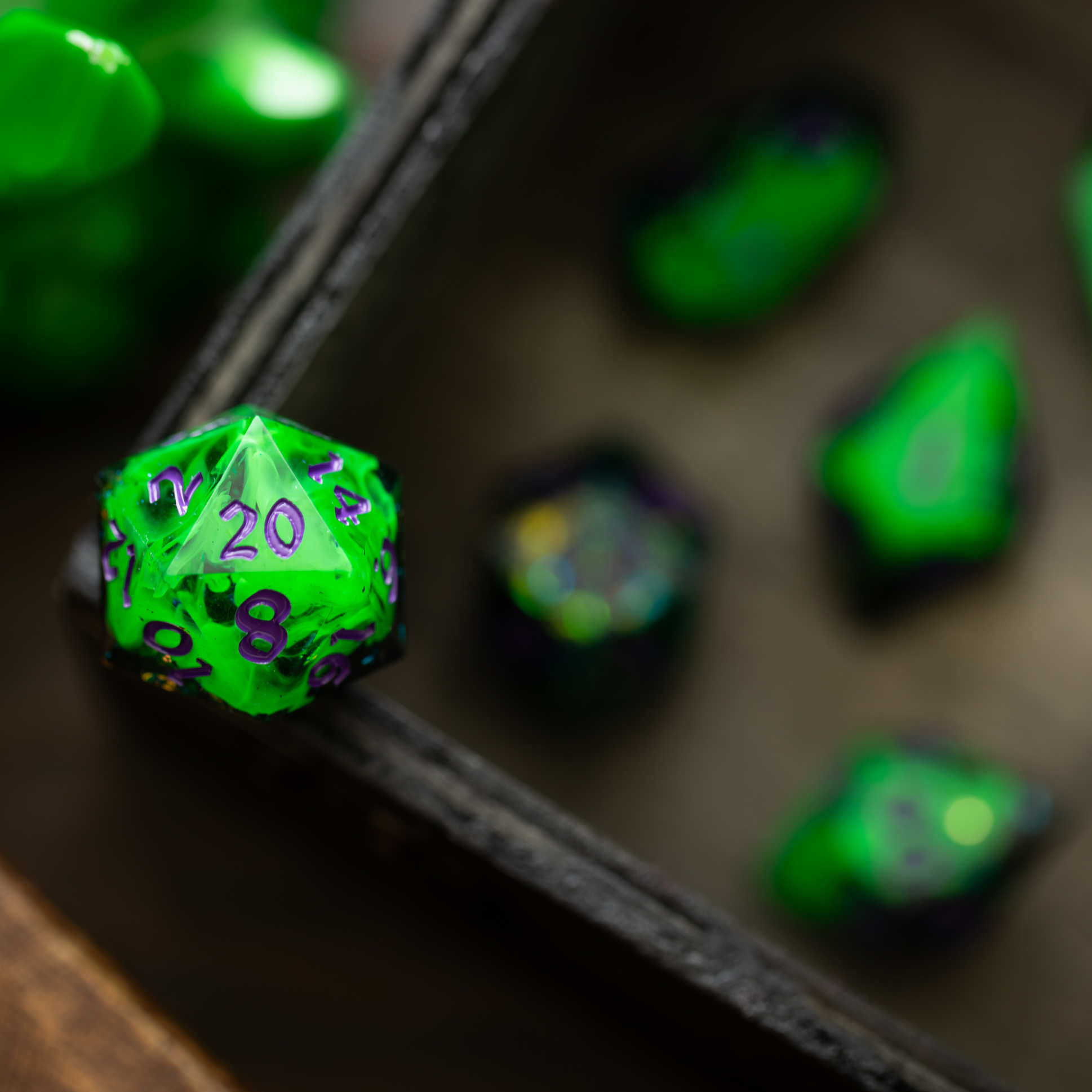 Venomous Rift Handmade Resin DND Dice Set