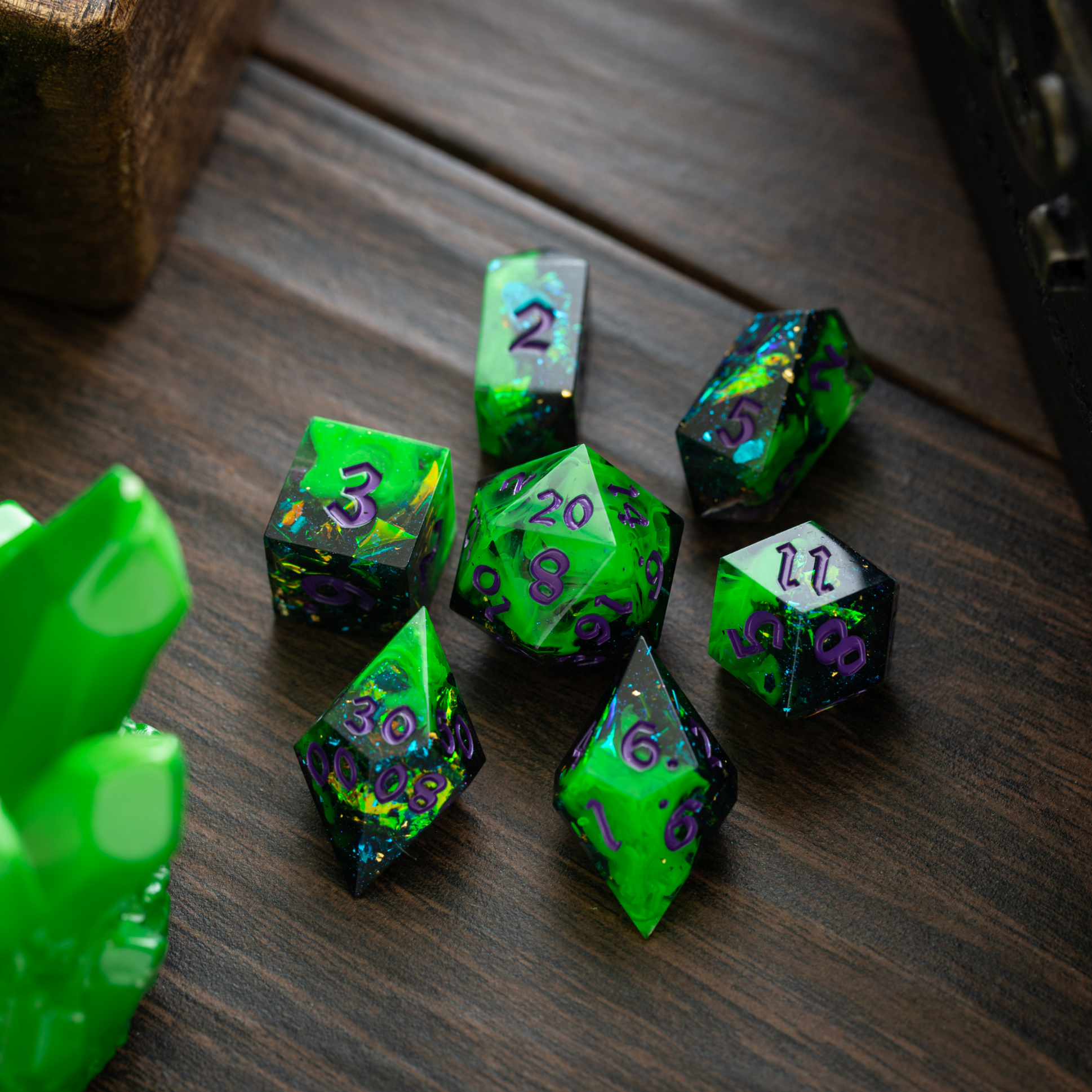 Venomous Rift Handmade Resin DND Dice Set