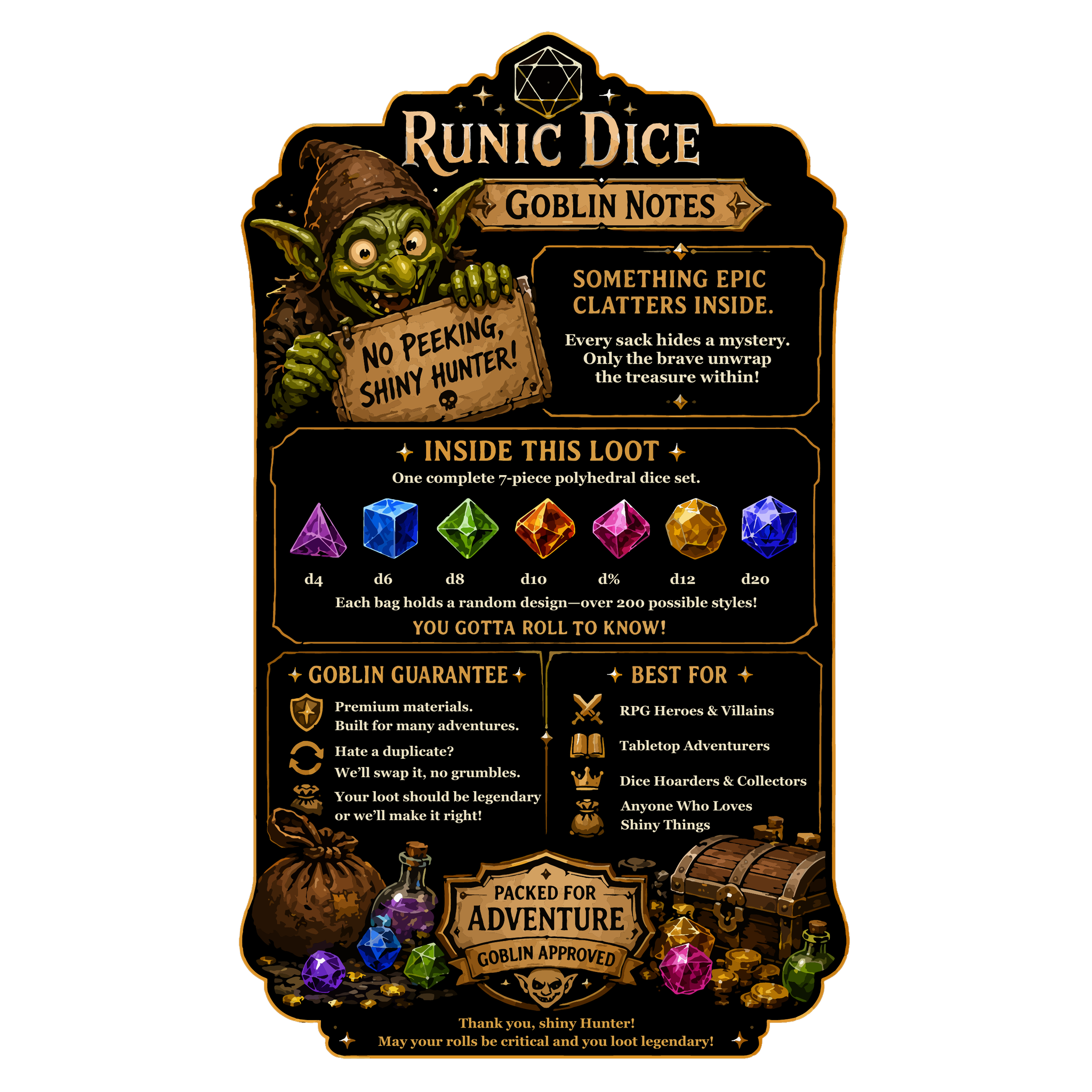 Mystery Acrylic Dice Grab Bag — Full 7-Piece RPG Dice Set Inside