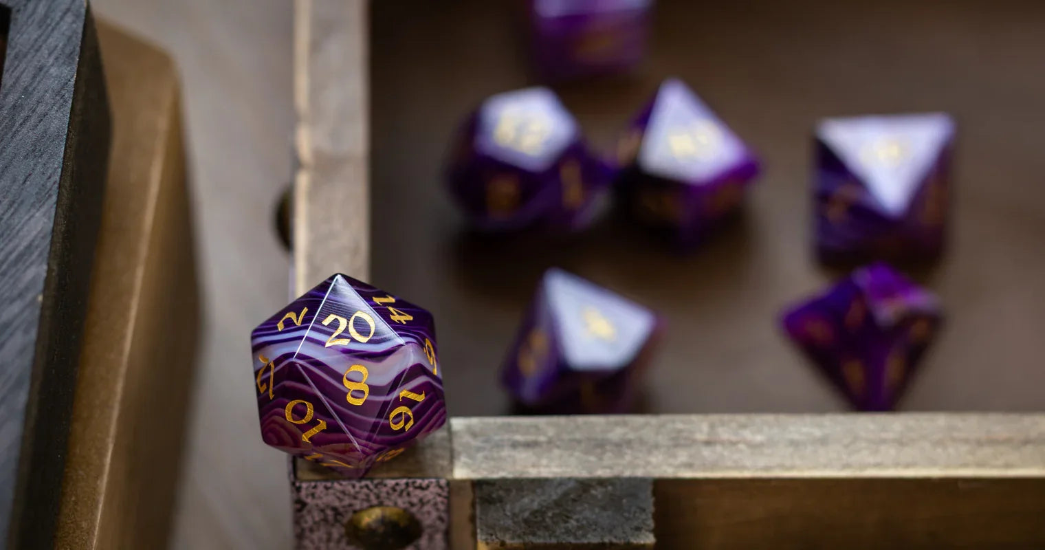 Artisanal Gemstone Dice - Artisanal Gemstone Dice for Crystal Clear RPG Rolls