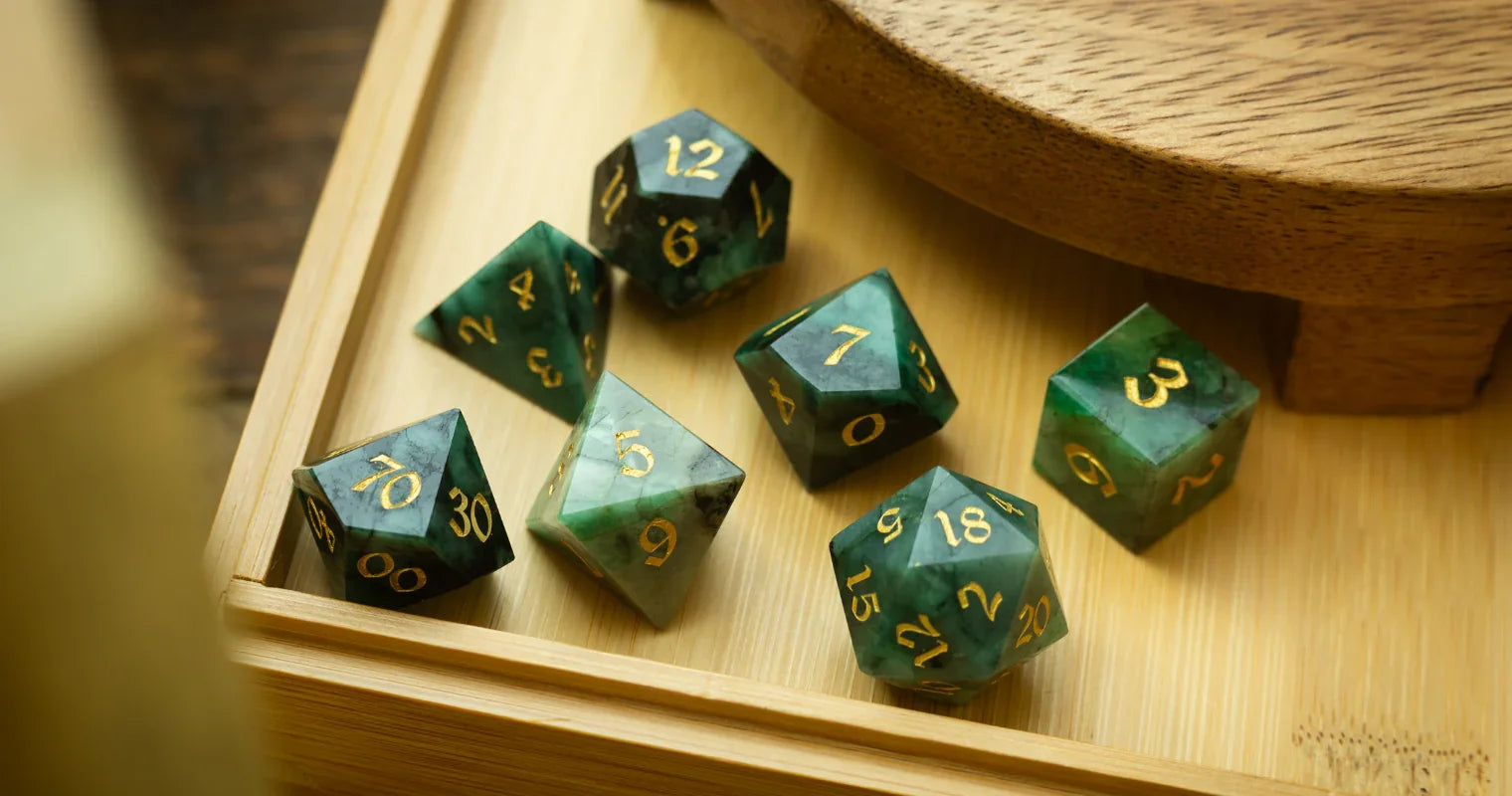 Luxury Gemstone Dice - Luxurious Gemstone Dice for Elevated RPG Rolling Experience