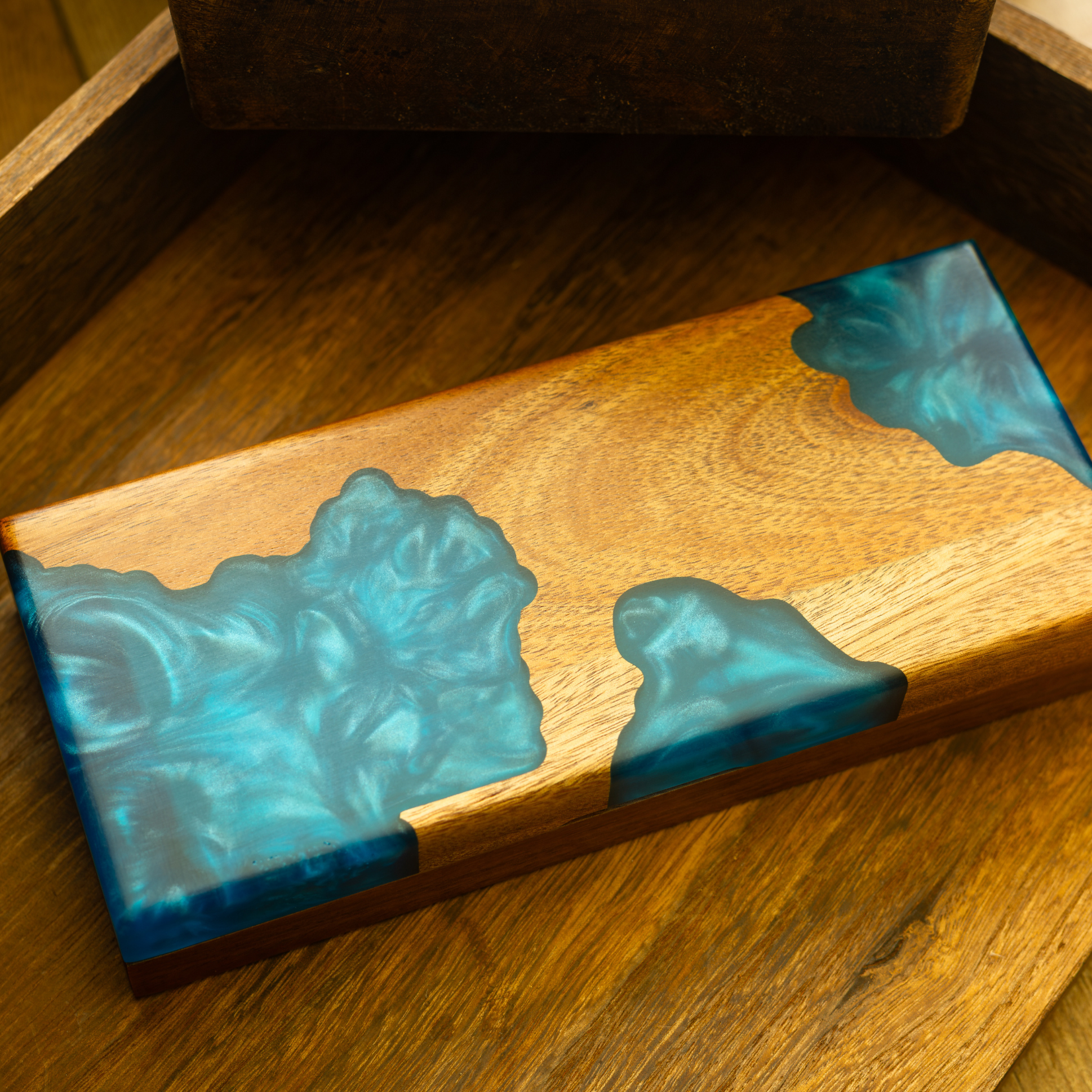 Azure River DnD Wooden Dice Storage Box