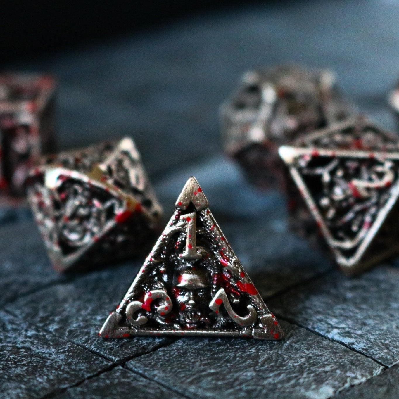Bloody Medusa Hollow Metal DND Dice Set