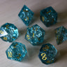 Blue Ocean Forge Fire Glass DND Dice Set