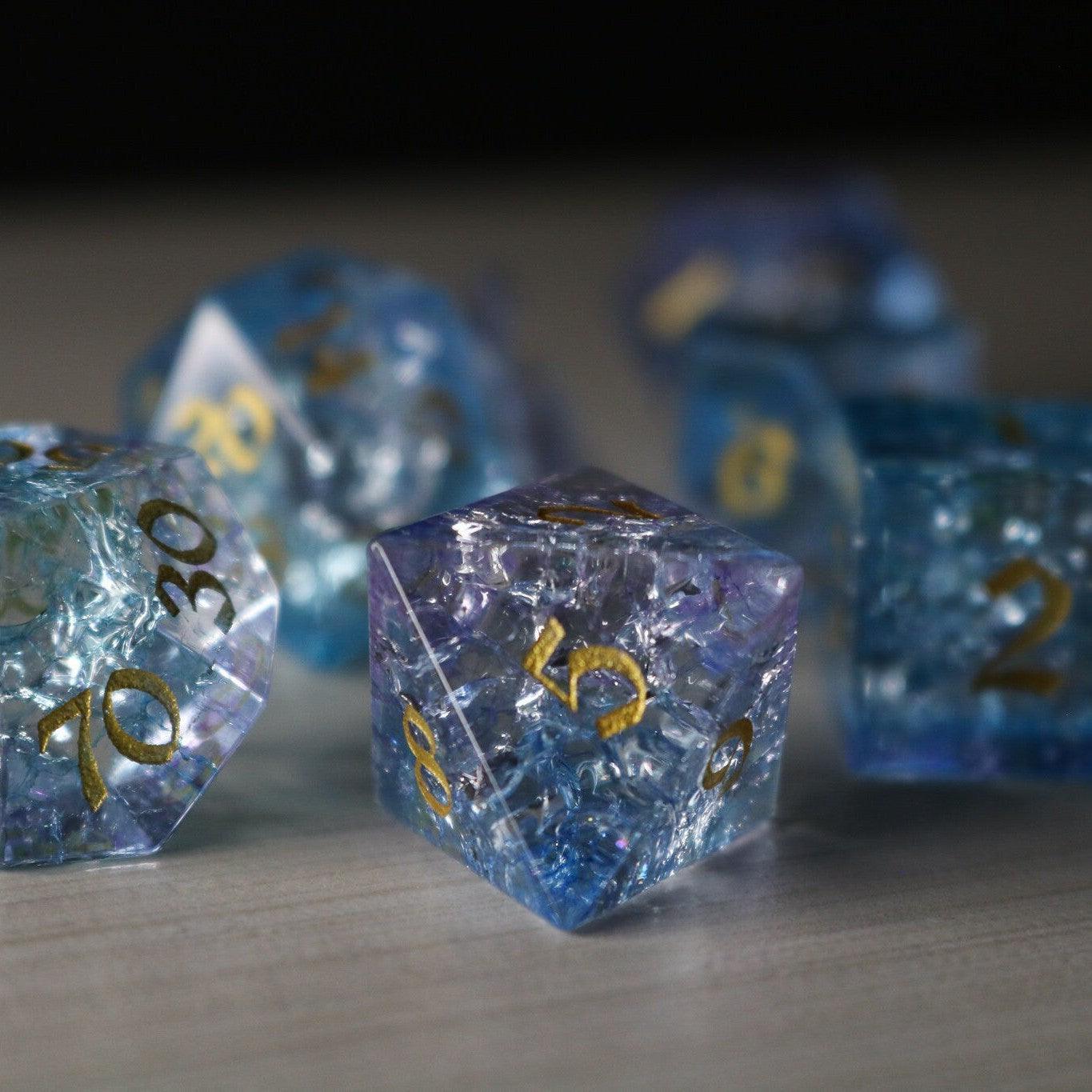Blue Wing Forge Fire Glass DND Dice Set