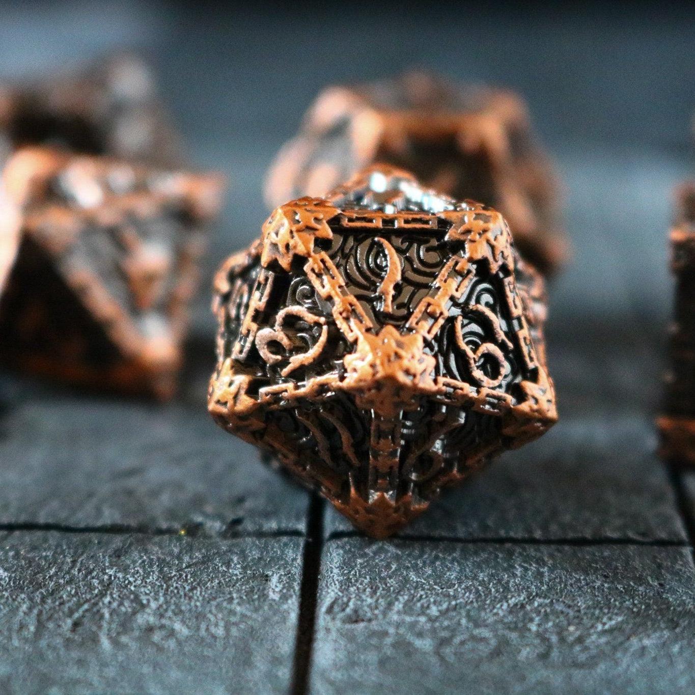 Dagger Copper Metal DND Dice Set