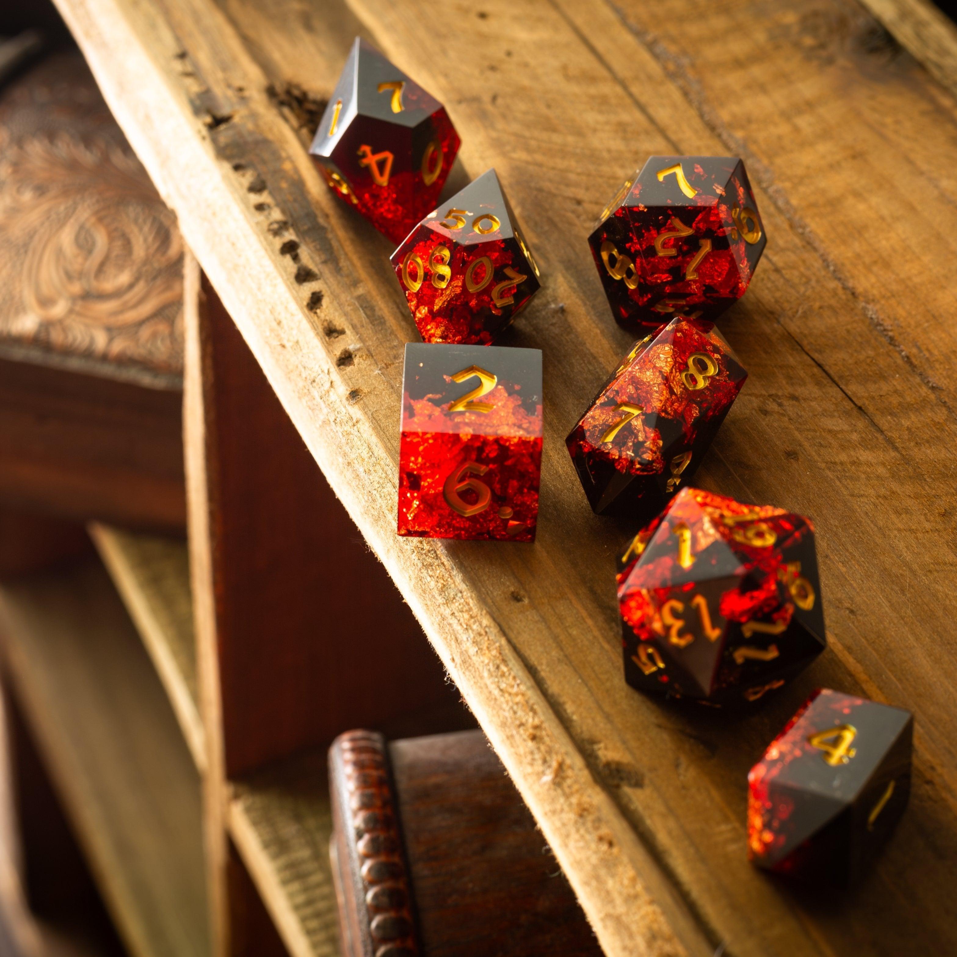 Lightning Handmade Resin DND Dice Set | Bards & Cards Lightning Handmade Resin DND Dice Set | Bards & Cards