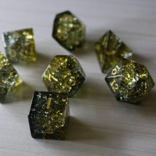 Dark Sun (Green And Yellow) Forge Fire Glass DND Dice Set