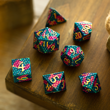 Dragon Scales Gold/Purple/Blue Metal DND Dice Set