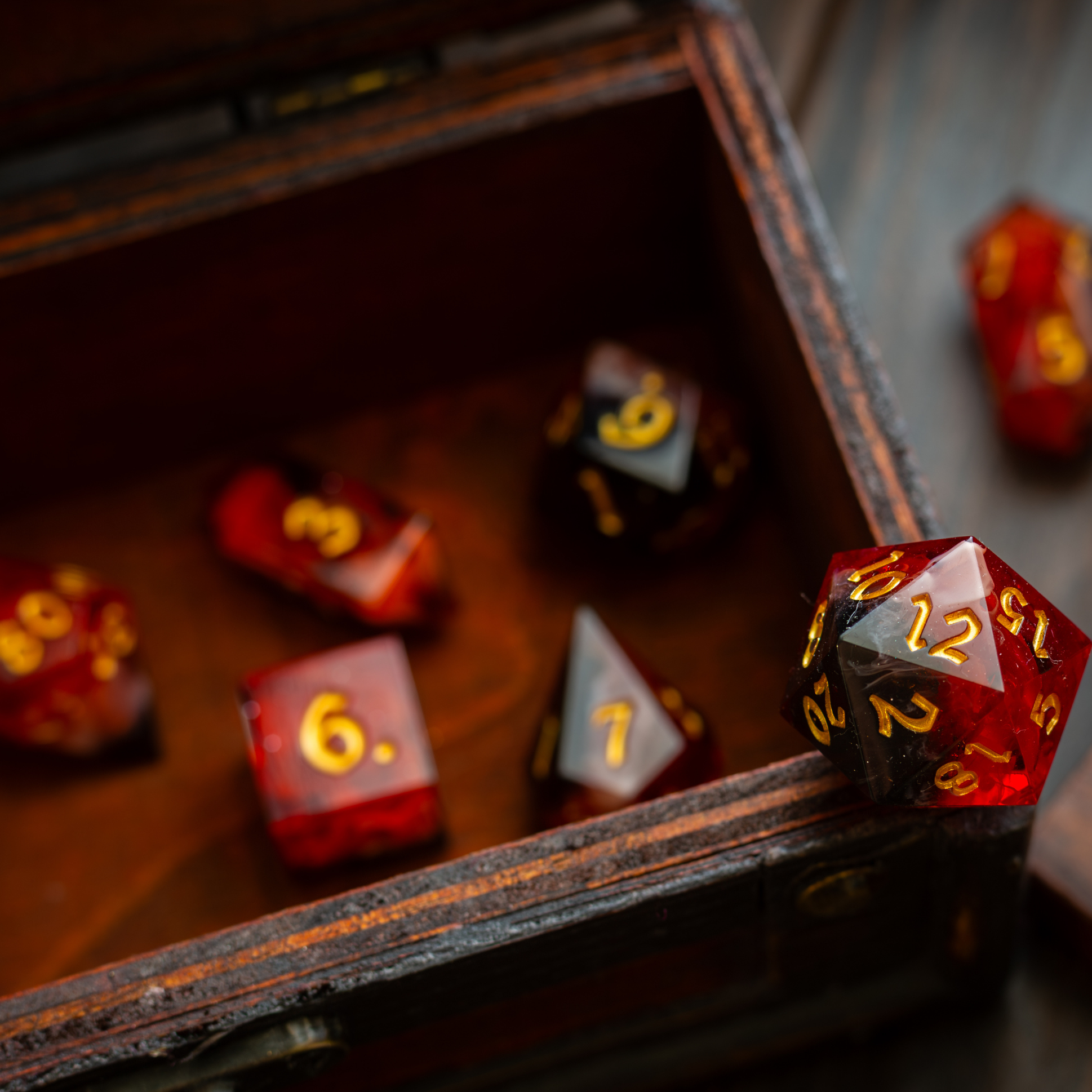 Emberflare Handmade Resin DND Dice Set