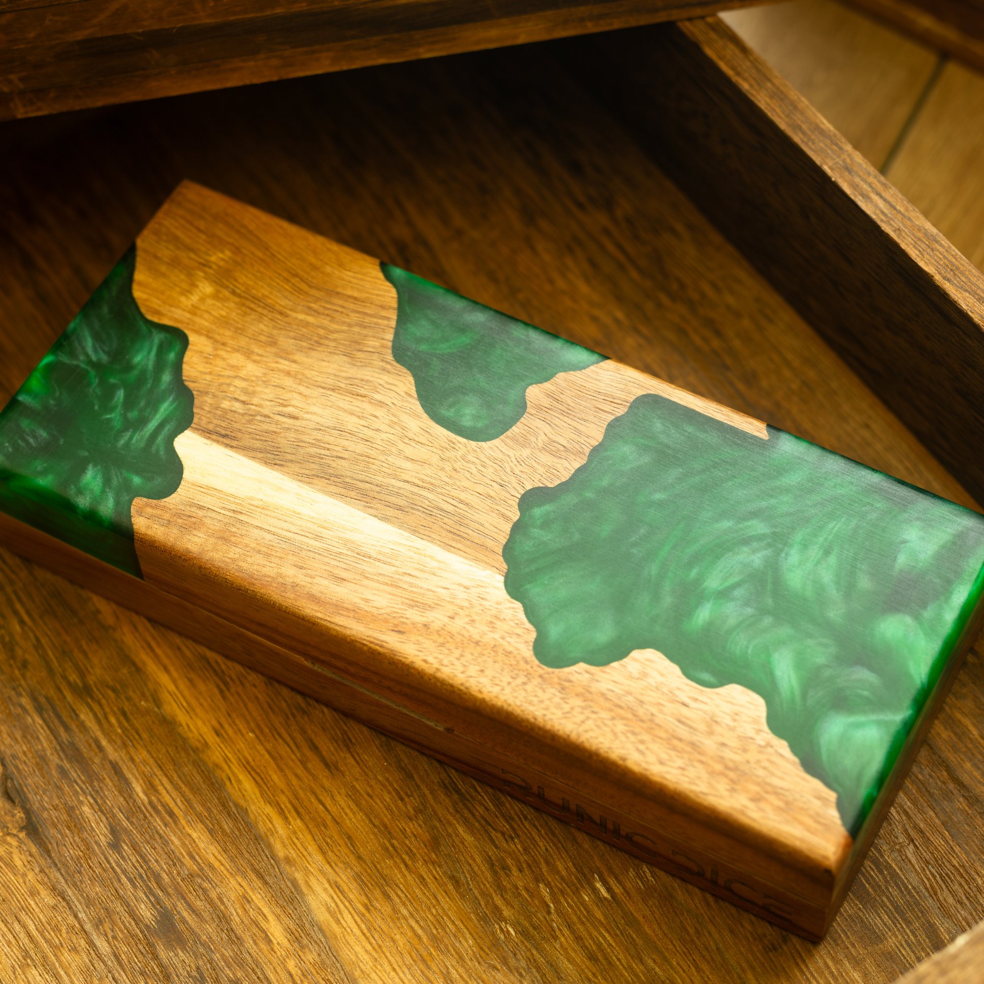 Emerald Grove Wooden Dice Storage Box