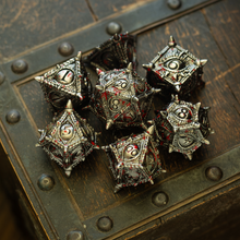 Everwatch Bloodstained Silver Metal DND Dice Set