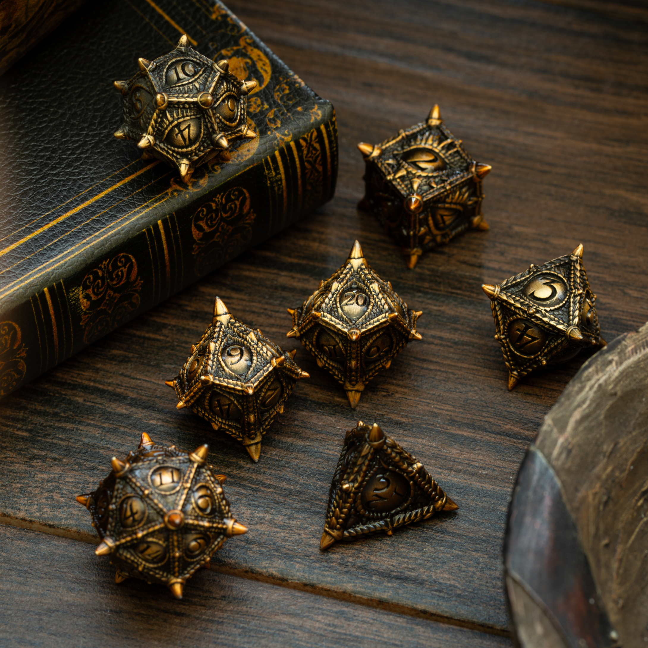 Everwatch Bronze Hollow Metal DND Dice Set