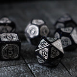 Mage Fury Blue Sandstone Silver Font Gemstone DND Dice Set