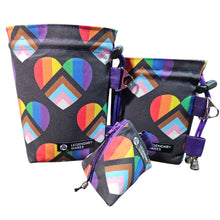 Progress Pride Heart Dice Bag