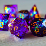 Purple Handmade Sharp Edge Resin DND Dice Set