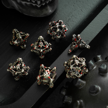 Skullforge Silver Hollow Metal DND Dice Set
